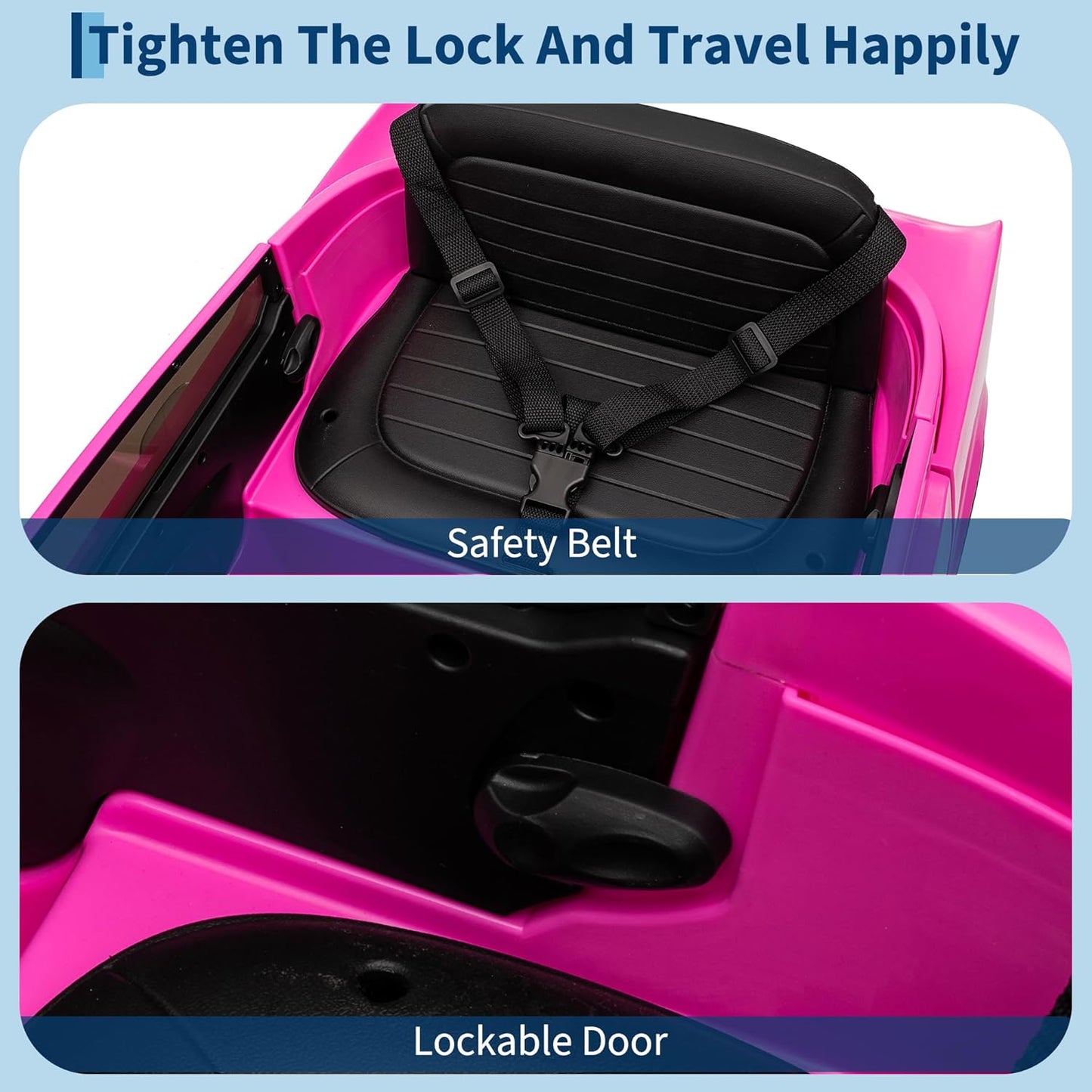 12V Ride on Car Licensed Shelby GT350, Battery Powered Ride On Toy for Toddlers with Remote Control, Electric Car for Kids, Bluetooth, Shock Absorbers, Safety Belt, 3 Speeds, LED Lights, Music, Pink