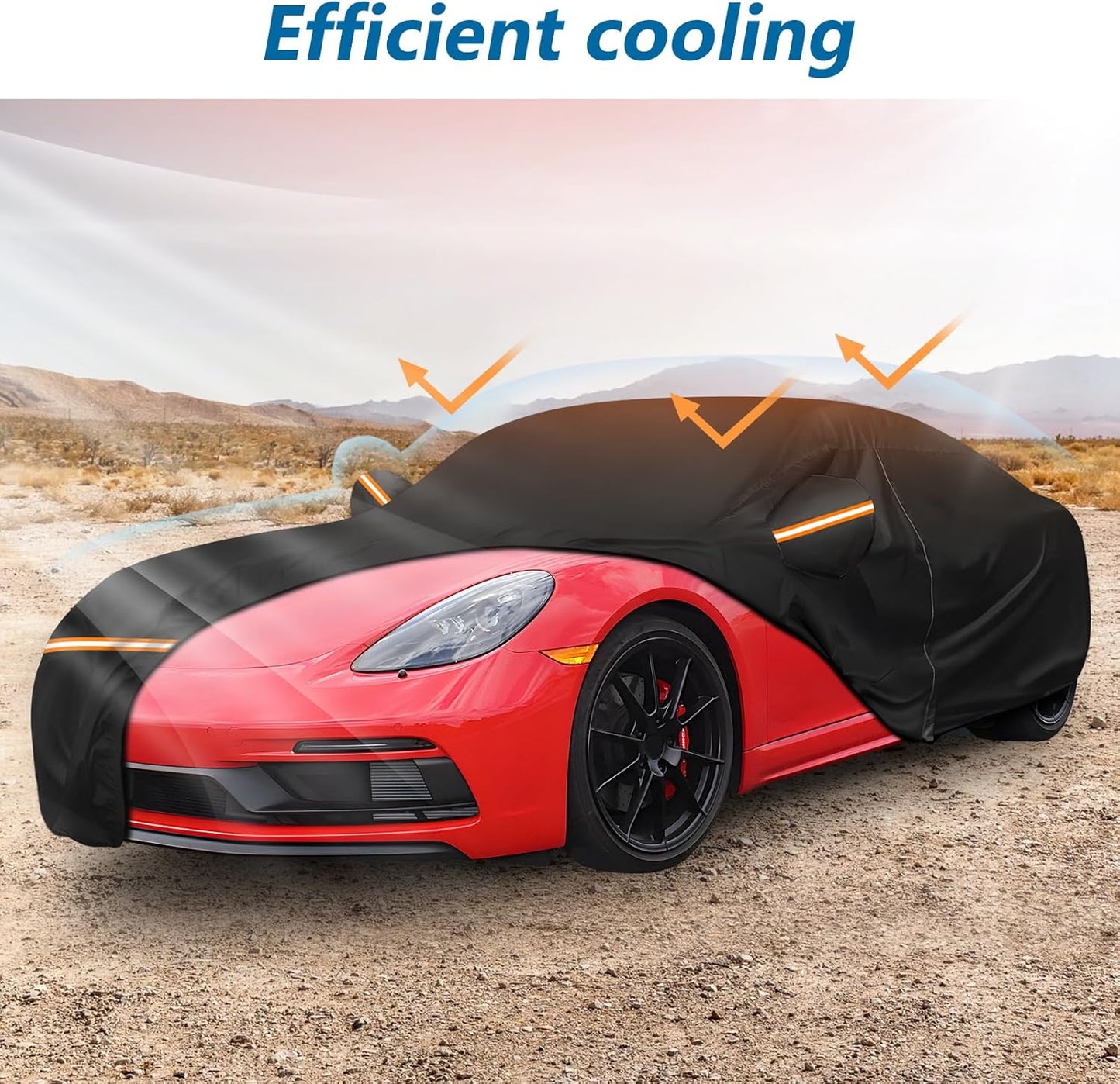 Car Cover for Porsche Cayman, for Porsche 718 (986/987/981), Spyder 1997-2025, Waterproof 210D Oxford Cloth and Cotton Outdoor Car Covers with Zipper Windproof Heavy Duty All Weather