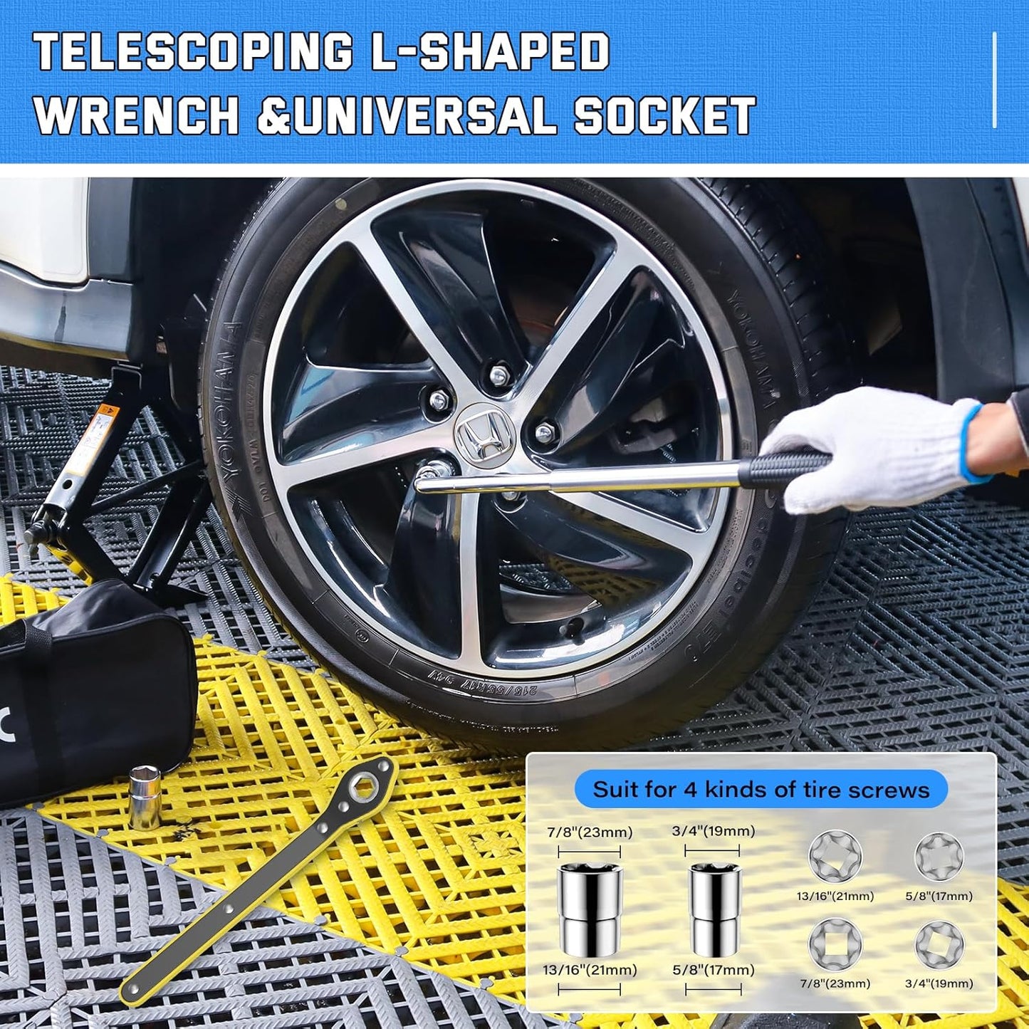 IMAYCC Car Jack Kit 2.5 Ton Scissor Jack Portable Car Jack and Stand Kit, Tire Changing Kit with Spare Tire Kit, Universal Jack Car Kit for Easy Tire Changes