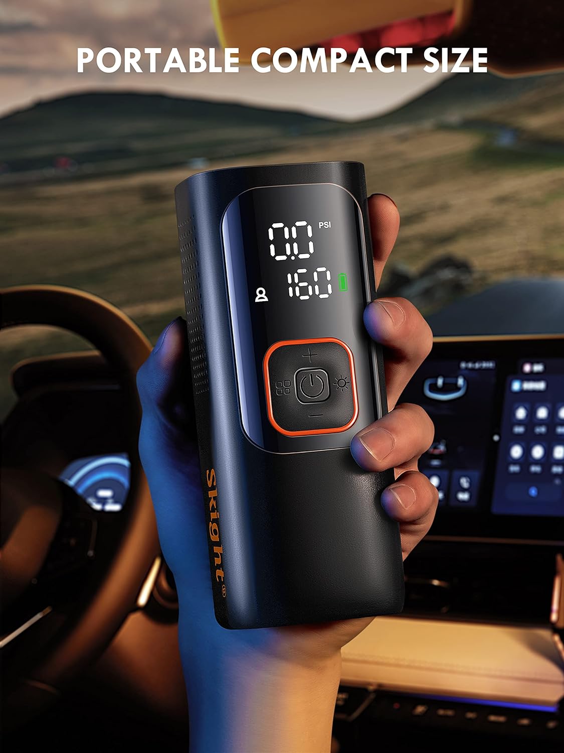 Tire Inflator Portable Air Compressor - Powerful 160PSI & 2X Faster, Accurate Pressure LCD Display, Cordless Easy Operation - Portable Air Pump for Car, Motorcycle, E-Bike, Ball