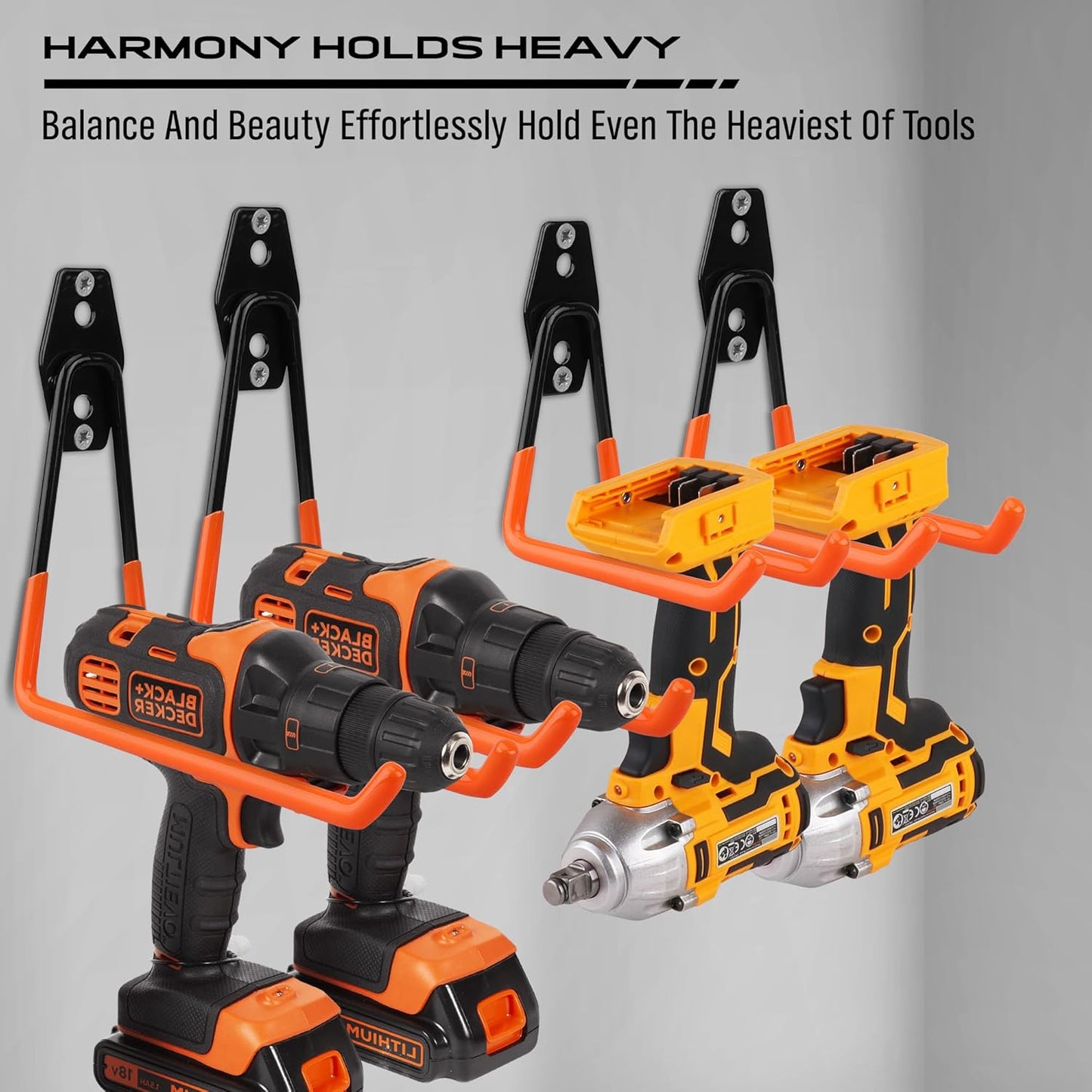 Garage Tool Storage Wall Hook Assortment Set: 15PCS Heavy Duty Large Hanger Garden Tool Organizer Ladder Bike Rack Yard Tool Holder Shed Shovel Metal Screw Organization Bicycle Steel Bracket