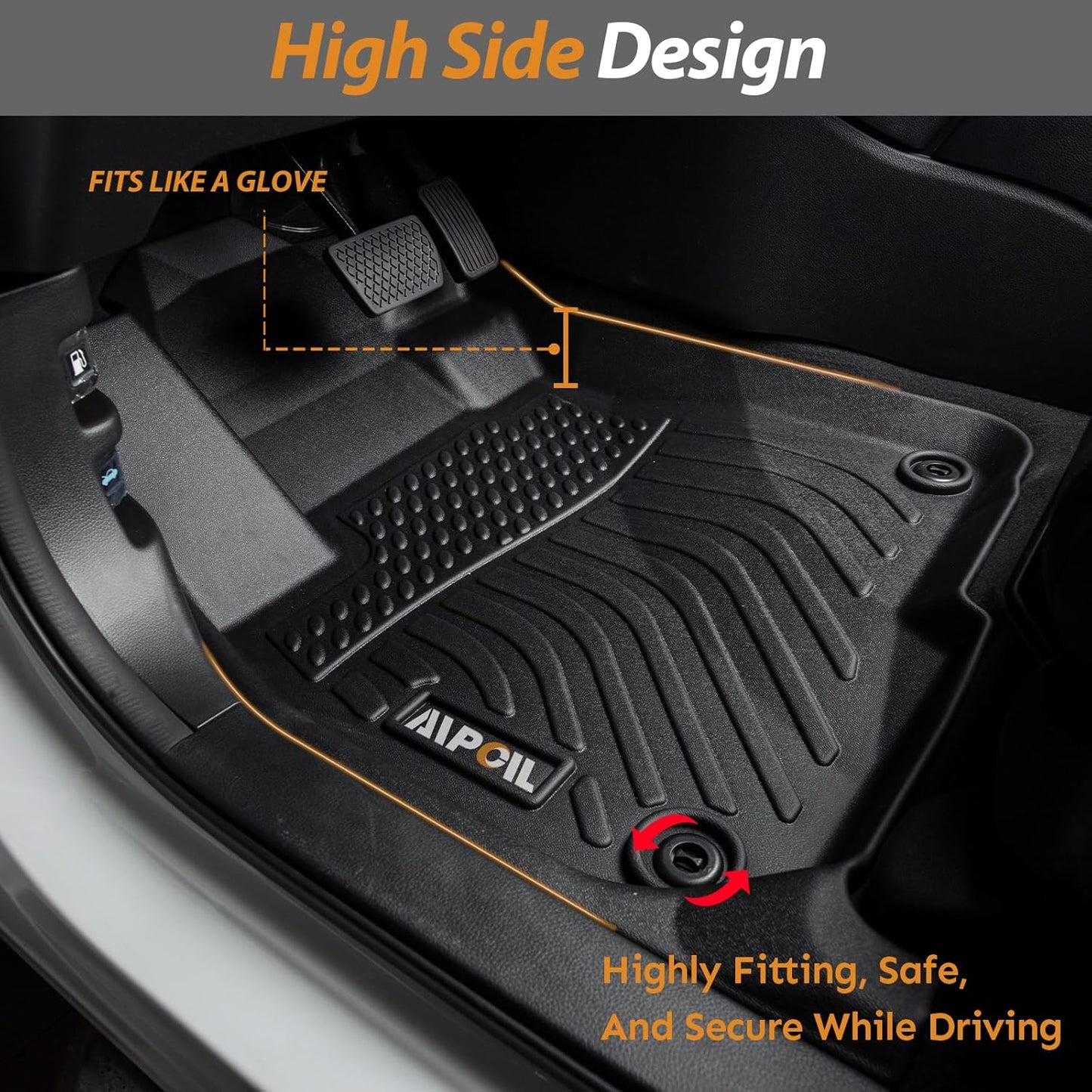 AIPOIL® Floor Mats & Cargo Liner Set for 2016-2020 Kia Optima & 2015-2019 Hyundai Sonata (‌Including Hybrid‌) | All-Weather | Easy to Clean | All-Round Protection Accessories.