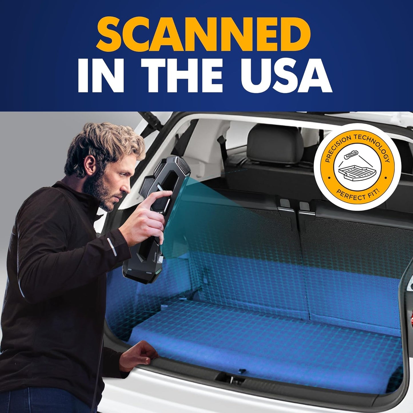 Premium Cargo Liner for Volkswagen Tiguan 7 Seat Model - Custom Fit Car Trunk Mat - All-Season Black Cargo Mat - 3D Shaped Laser Measured Trunk Liners