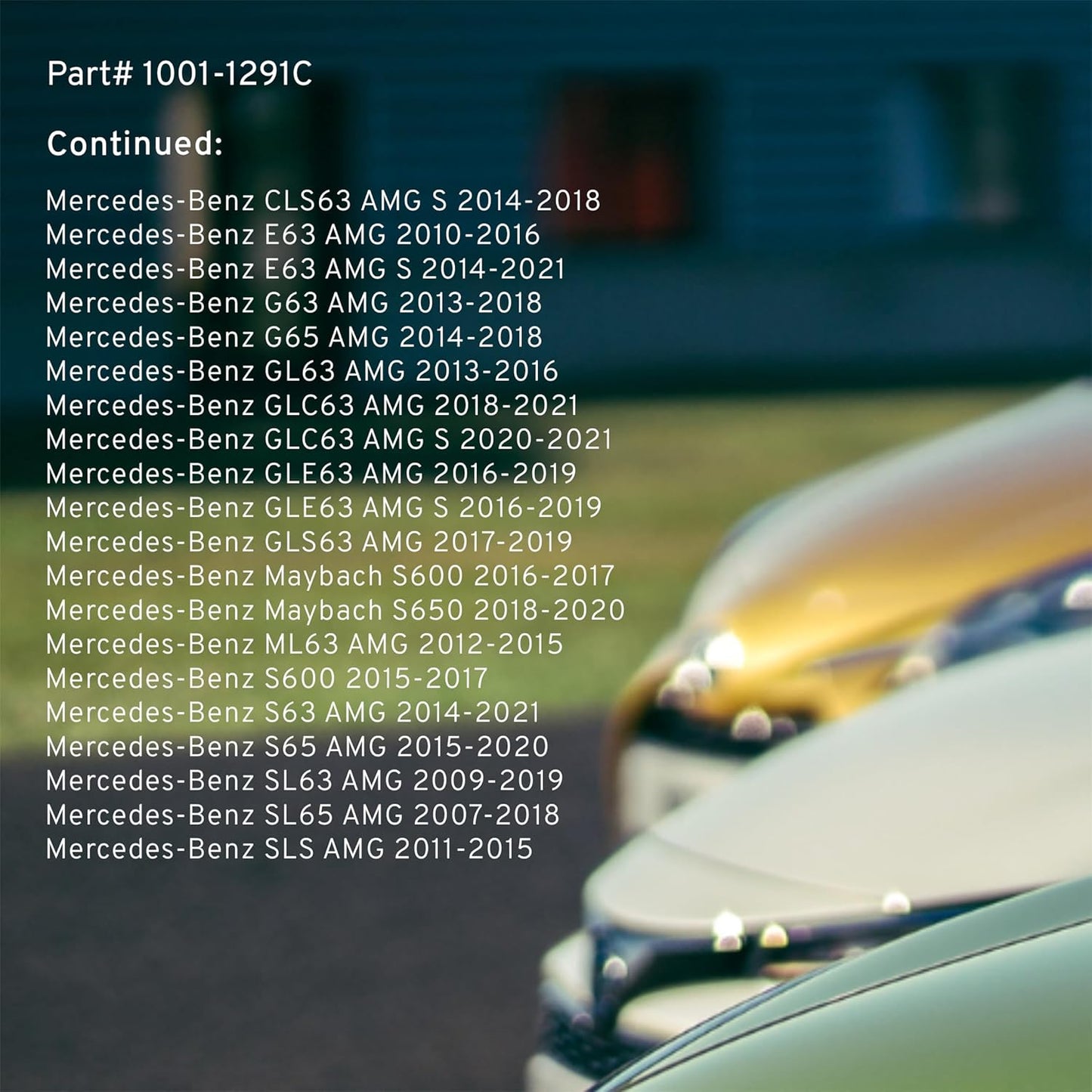 Premium Ceramic Front Brake Pads (1001-1291C) Compatible with 2007-2022 Audi/Mercedes-Benz (AMG GT/AMG GT 43/AMG GT 53/AMG GT 63/AMG GT 63 S/AMG GT C/AMG GT R/AMG GT S/C63 AMG & More)