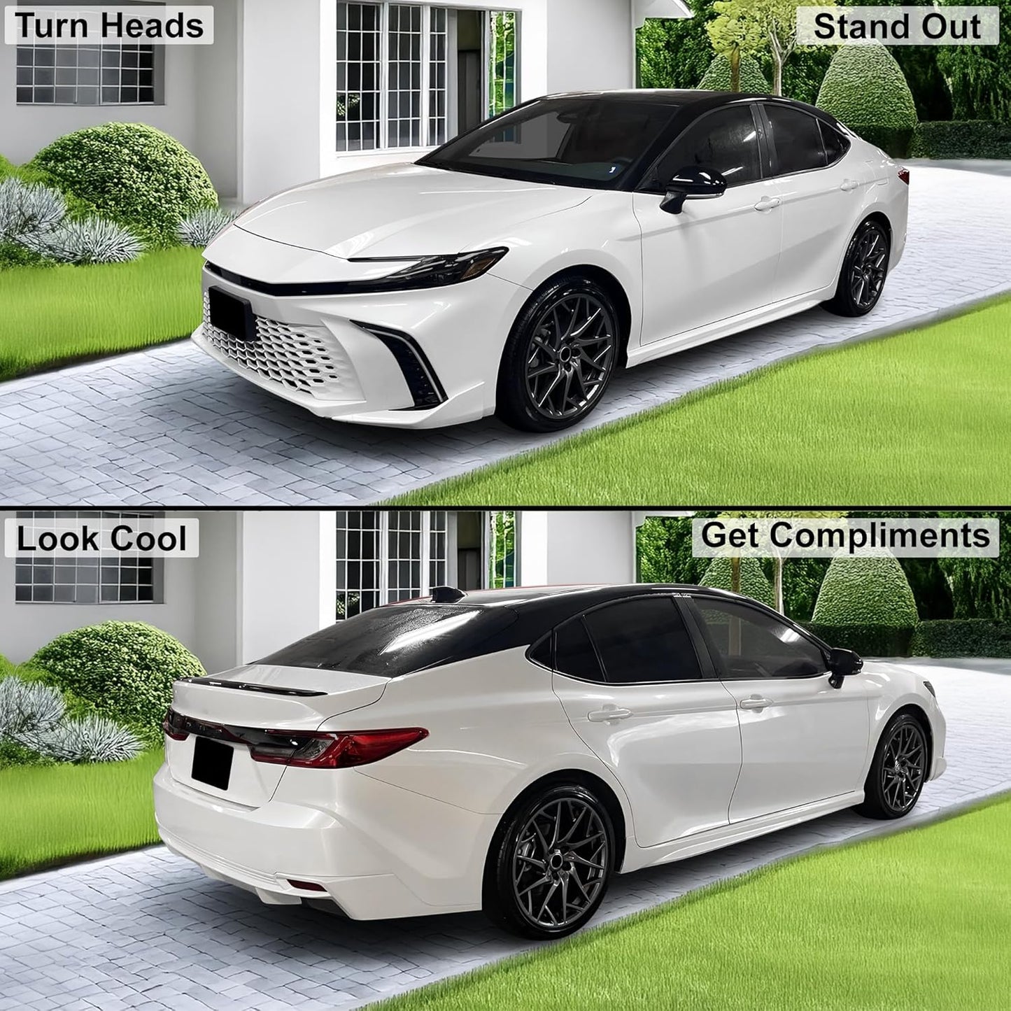 BOGAR TECH DESIGNS Full Headlight Taillight Tint Kit Compatible with Toyota Camry 2025-2026, Light Smoke