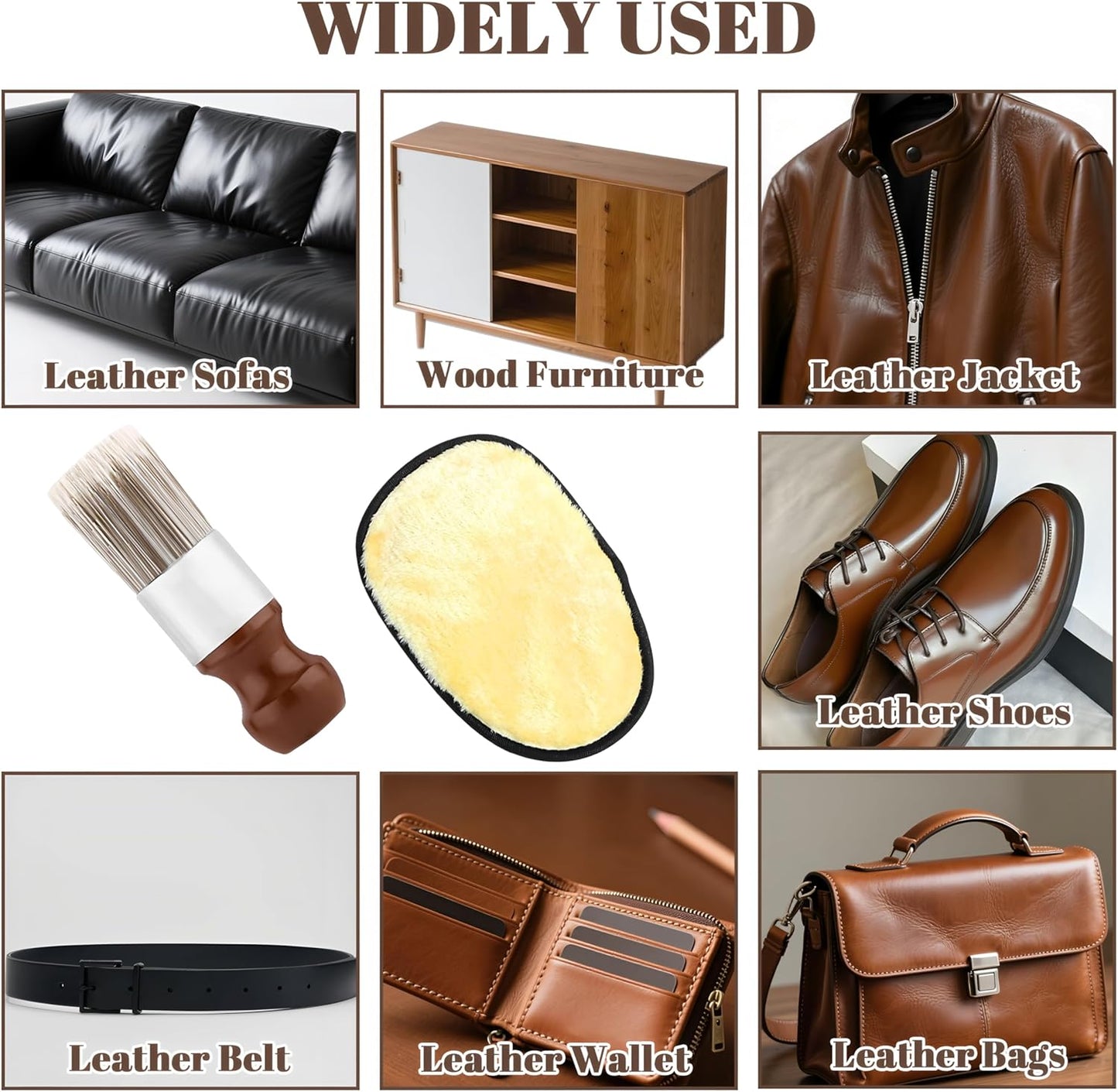 Salve Brush for Furniture,Leather&Wood Care Cleaning Brush w/Glove,Furniture Brush with Comfortable Handle&Soft Bristles,Durable Salve Wax Brushing Tool for Home Office Sofas Car Interiors,Bags,Shoes