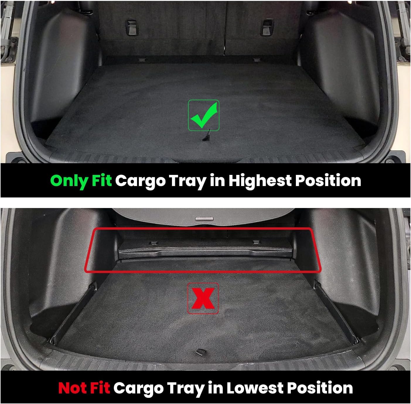 LASFIT Floor Mats & Trunk Mat (Highest Position) for Honda CR-V 2017-2022 (NOT for Hybrid), All Weather Protection TPE Floor Liners 1st & 2nd Row & Cargo Mat in Upper Position Full Set, Black