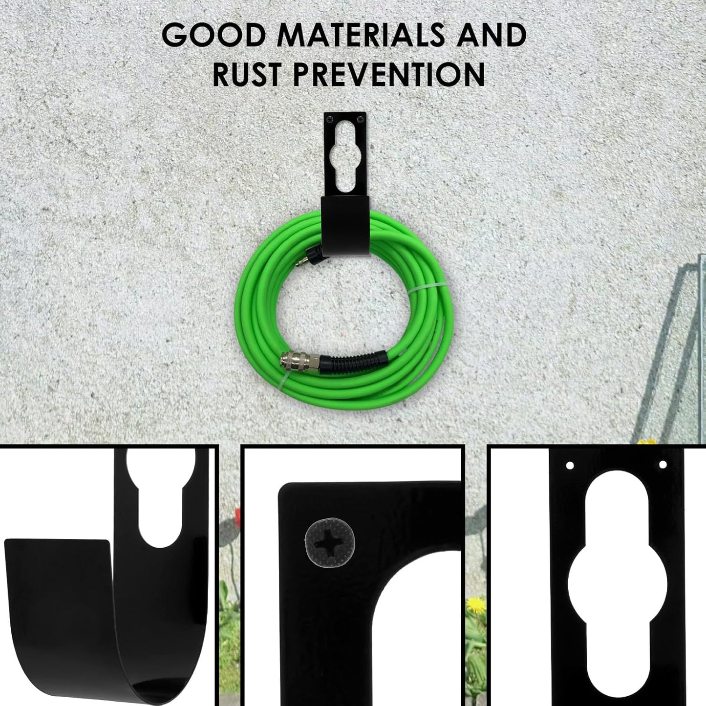 3Pcs Garden Hose Hanger Hook Carbon Steel Expandable Hose Holder Rack Wall Mounted Metal Faucet Hanger Hook for Garage Storage