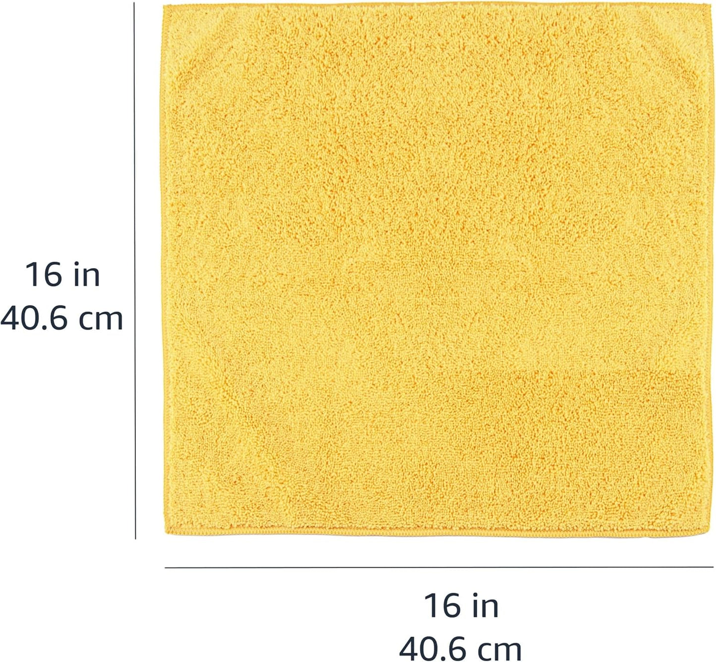 Amazon Basics Microfiber Car Drying Towels (12-Pack), Lint Free, Scratch Free, Highly Absorbent Drying Towel for Cars, 16" x 16", Yellow
