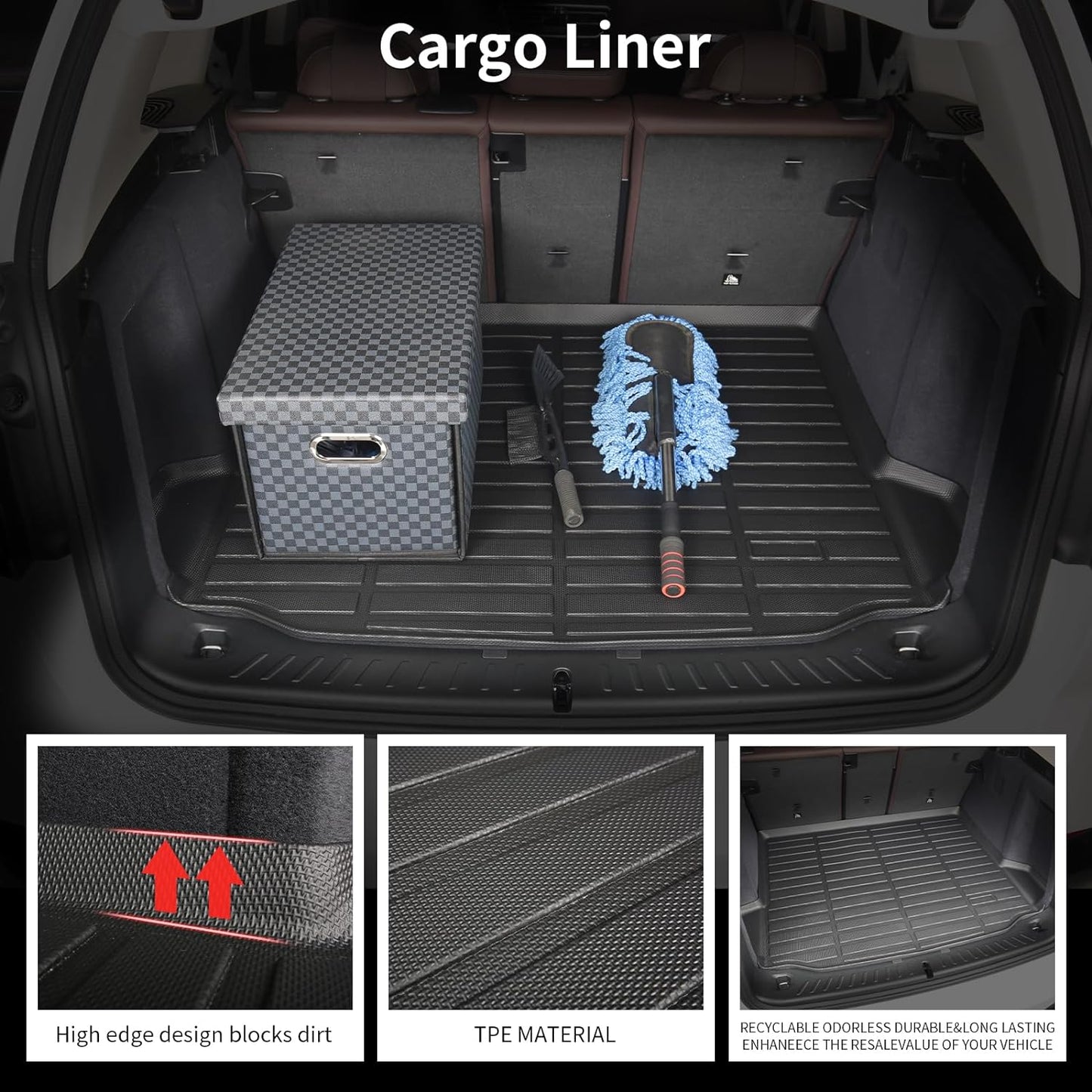 Wayhigh-All Weather Floor Mats and Cargo Liners Set for Corolla Sedan 2014-2019(Only Sedan), Heavy Duty Car Floor Liners TPE Car Mats Corolla Accessories