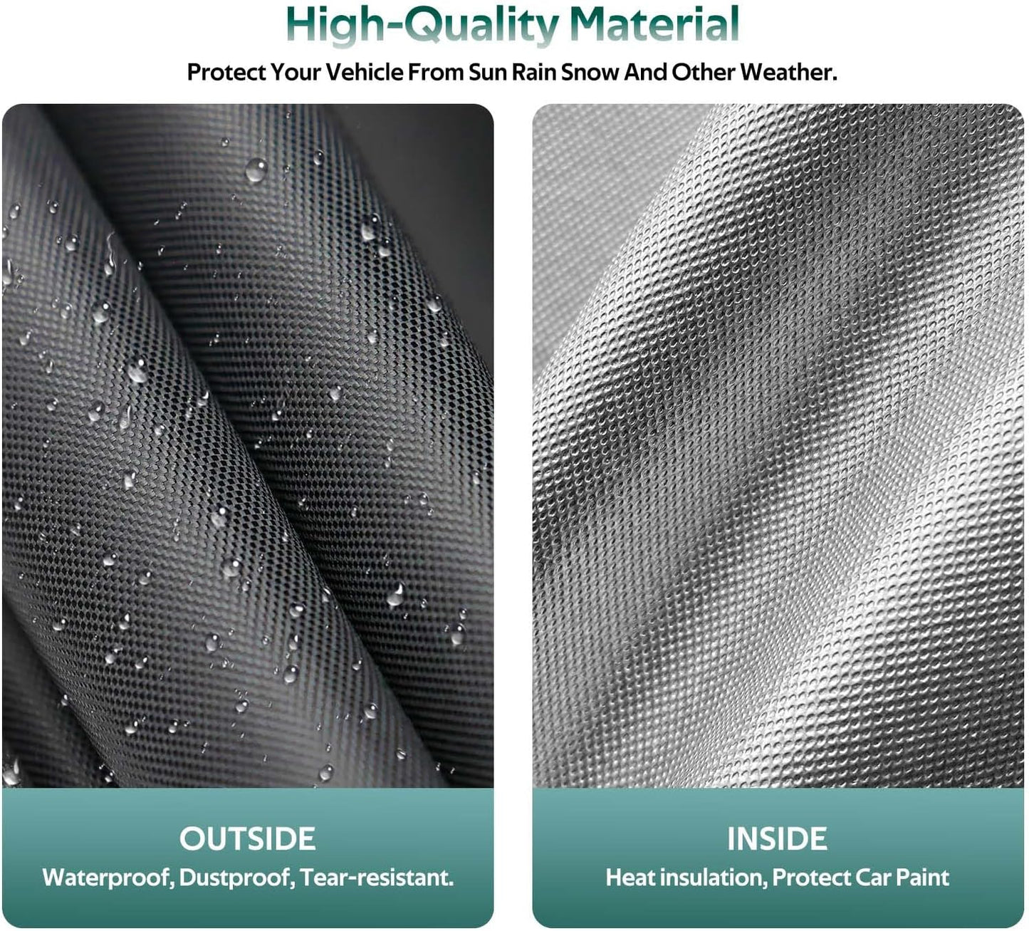 Small Car Cover Waterproof All Weather for Coupe, Universal Fit for Mazda Miata/MX-5, BMW Z3, Pontiac Solstice, Audi TT, Honda S2000, Rain Winter Sun Protection. (Length up to 165)