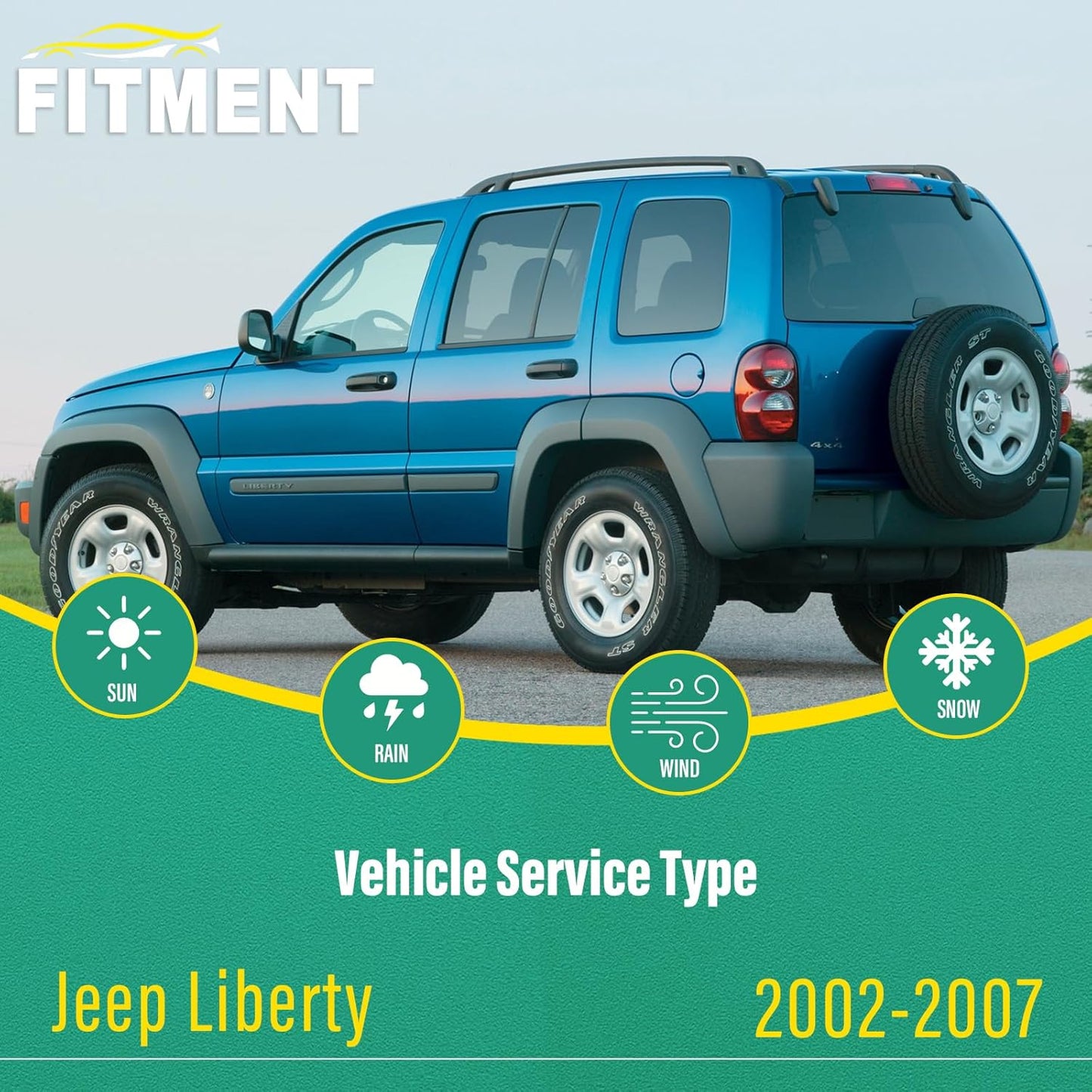 19" 19" 10" Windshield Wiper Blades Replacement for Jeep Liberty 2002 2003 2004 2005 2006 2007 Premium All Weather Front Rear Wipers Set - OEM Quality (Pack of 3)