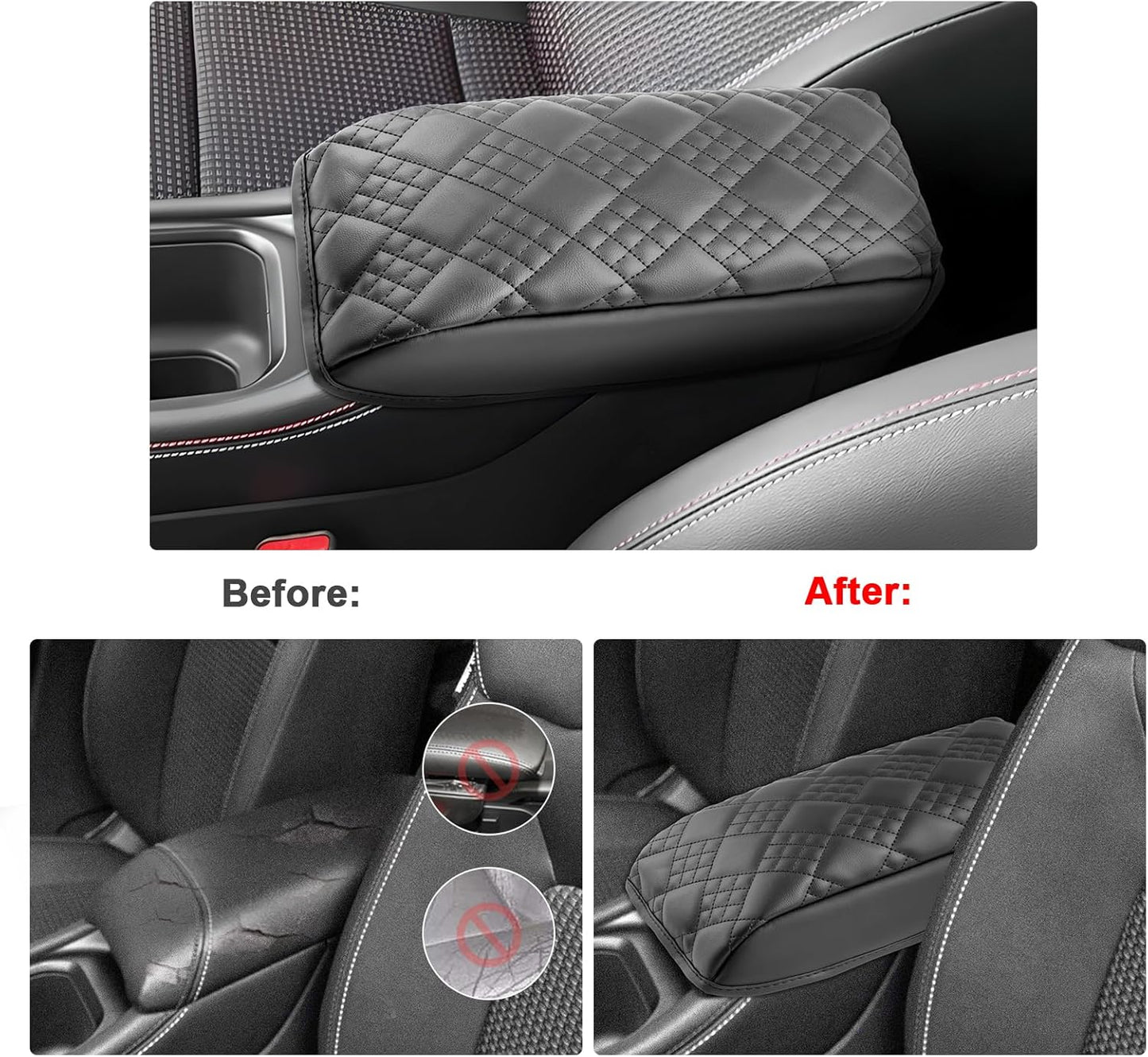 SXCY for 2025 Nissan Kicks Armrest Cover Pad for 2025+ Nissan Kicks Center Console Cover 2025 Kicks Middle Console Cover 2025 Kicks Center Console Armrest Cover Cushion (1.18 Inches-Added Pad)
