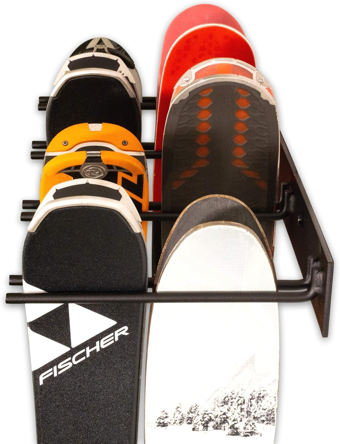 StoreYourBoard Ski Storage Rack, Indoor Wall Mount Garage Organizer (16 Skis), Solid Steel