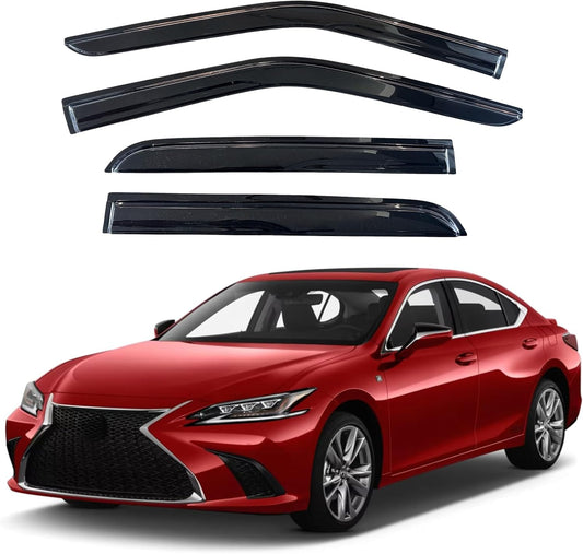 KPY Window Visor Compatible with 2019-2023 Lexus ES250 ES300h ES350, 4PC Rain Guard Side Window Vent Deflectors Tape-On Mugen Style, 2019 2020 2021 2022 2023