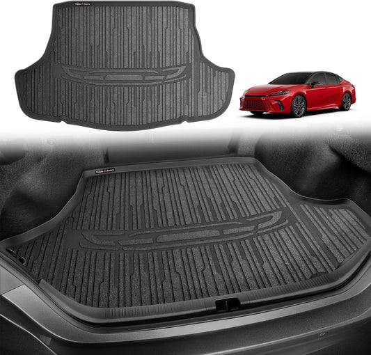 TripleAliner Trunk Floor Mat All Weather Liners Compatible with 2025 Toyota Camry (Include Hybrid) Accessories TPE Carpets Trunk Liner TPE Custom Fit Protection Car Mats