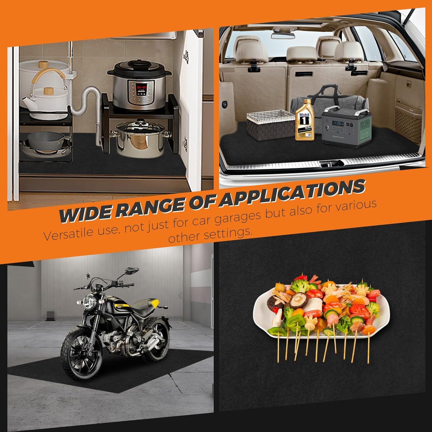 Oil Spill Mat (36" X 60") - XL Garage Oil Drip Mat for Driveway - Additional Insurance to Prevent Oil Drain Pan Spills - Reusable, Washable, Waterproof Backing, Under Car Oil Leak Absorption Mat