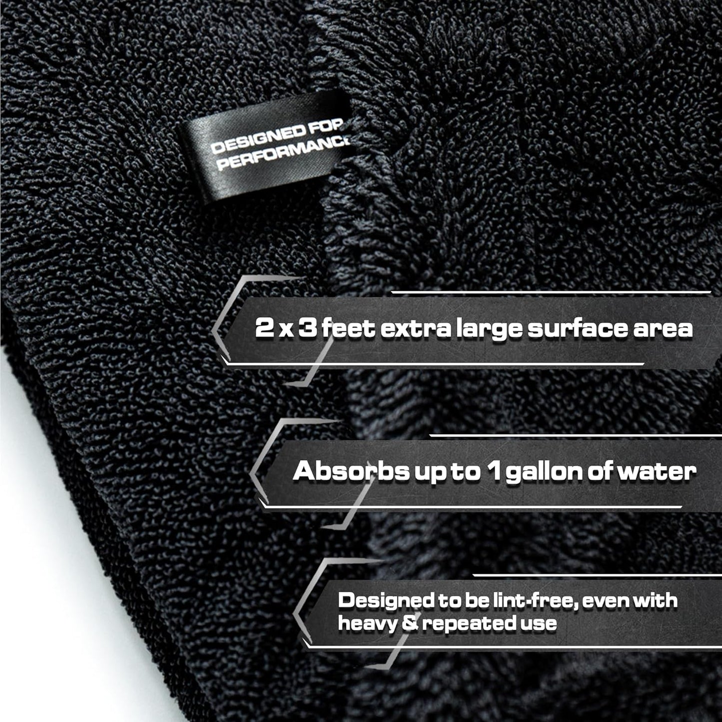 Blackline Car Drying Towel - 2ft x 3ft XL, Popular Pick Among Detailing Pros - 1300 GSM Microfiber - Absorbs Over 8lbs of Water - Leaves No Streaks, Spots or Scratches - Dries an Entire Vehicle