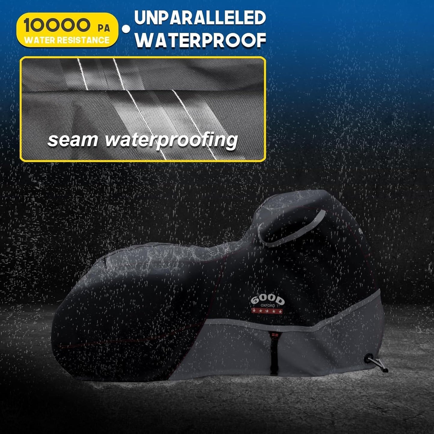 Rosefray Motorcycle Cover 600D Waterproof for Touring Models Harley Davidson Nightster,Sportster, Fat Boy Indoor & Outdoor Storage Gray