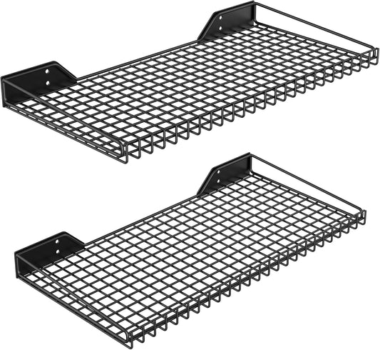 Ultrawall Wall Mounted Storage Shelf for Garage, 2 Pack Metal Shelf Rack, Heavy-Duty Wall Organizer Shelves Suitable for Shop, Shed, Garage 23.5inch x 12inch(Black)