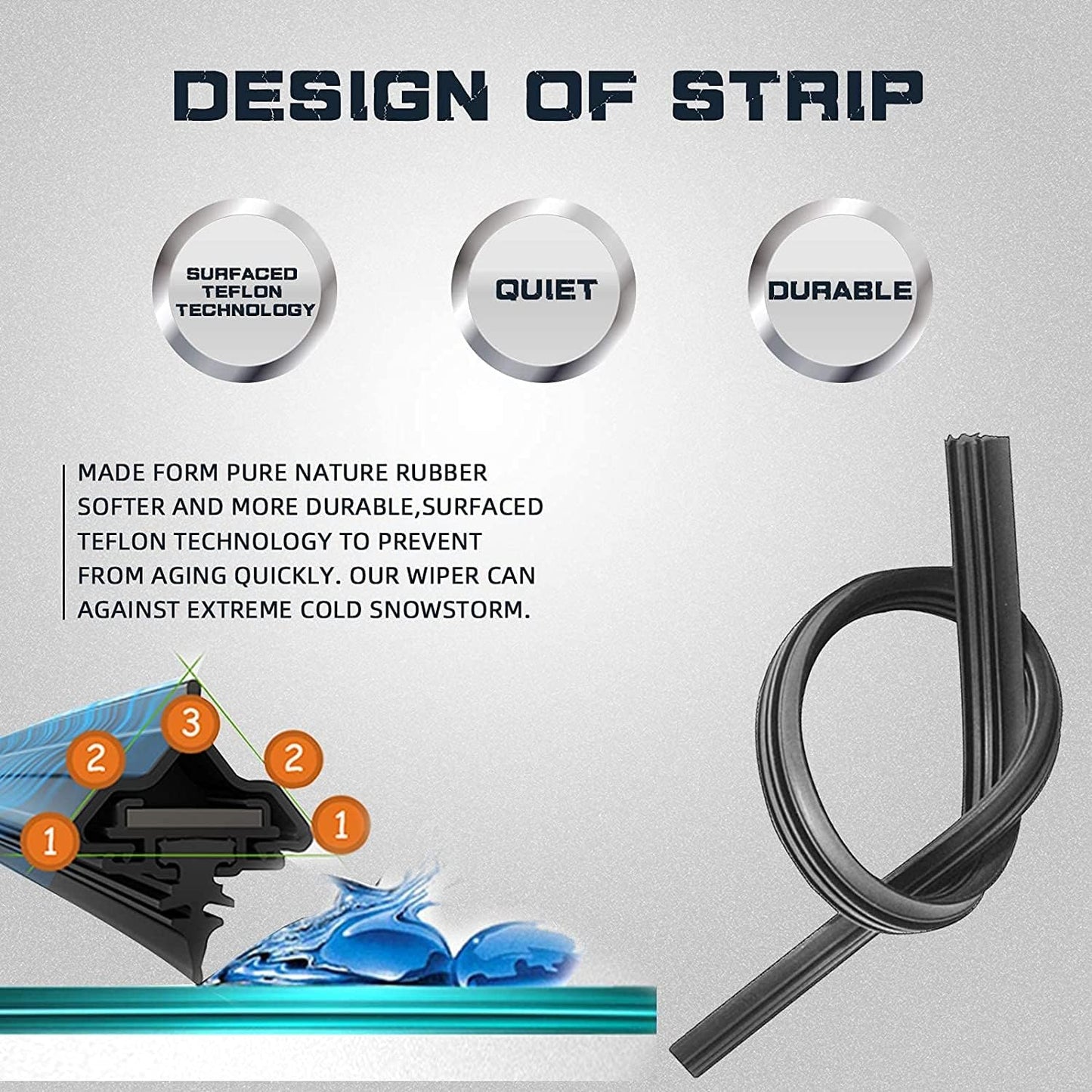 AUTOBOO 26"+20" Windshield Wipers with 14" Rear Wiper Blade Replacement for Ford Edge Lincoln MKX 2007-2015 -Original Factory Quality (Pack of 3)