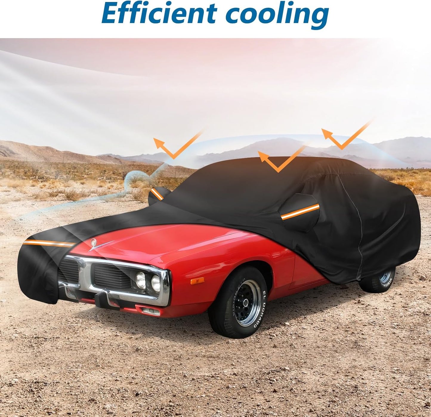 Car Cover for Dodge Charger 1968-1974, Waterproof 210D Oxford Cloth and Cotton Cover Outdoor Full Car Covers with Zipper Windproof Heavy Duty All Weather with Wind, Sun, UV and Dust Protectio