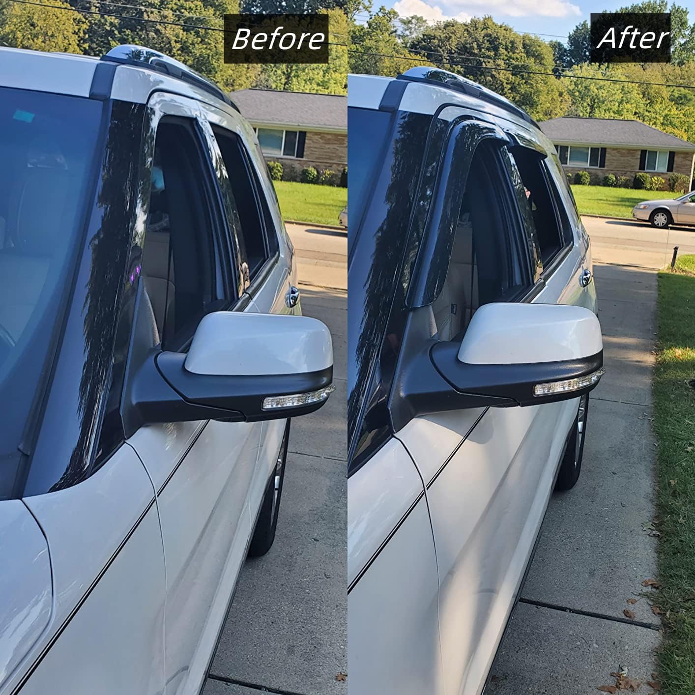 Rainproof Side Window Wind Deflectors for 99-06 Chevy Silverado/GMC Sierra 07 Classic Body 2-Door Regular Cab,1999-2007 Sierra, Tape-on Sun Window Visors Rain Guard Sets Vent Deflector 92956