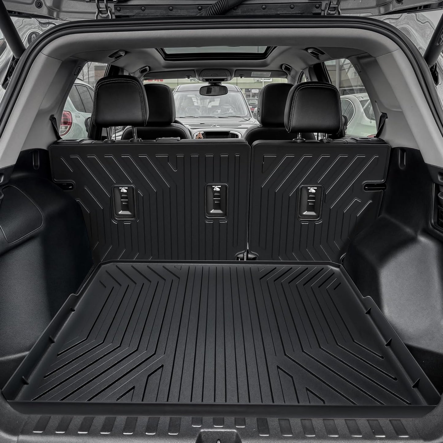 OEDRO Floor Mats for Chevrolet Equinox/GMC Terrain 2018-2024, Custom Fit TPE All Weather Trunk Mat with Backrest for Chevy Equinox Accessories, Anti-Slip Back Seat Protector for Equinox, Full Mat Set