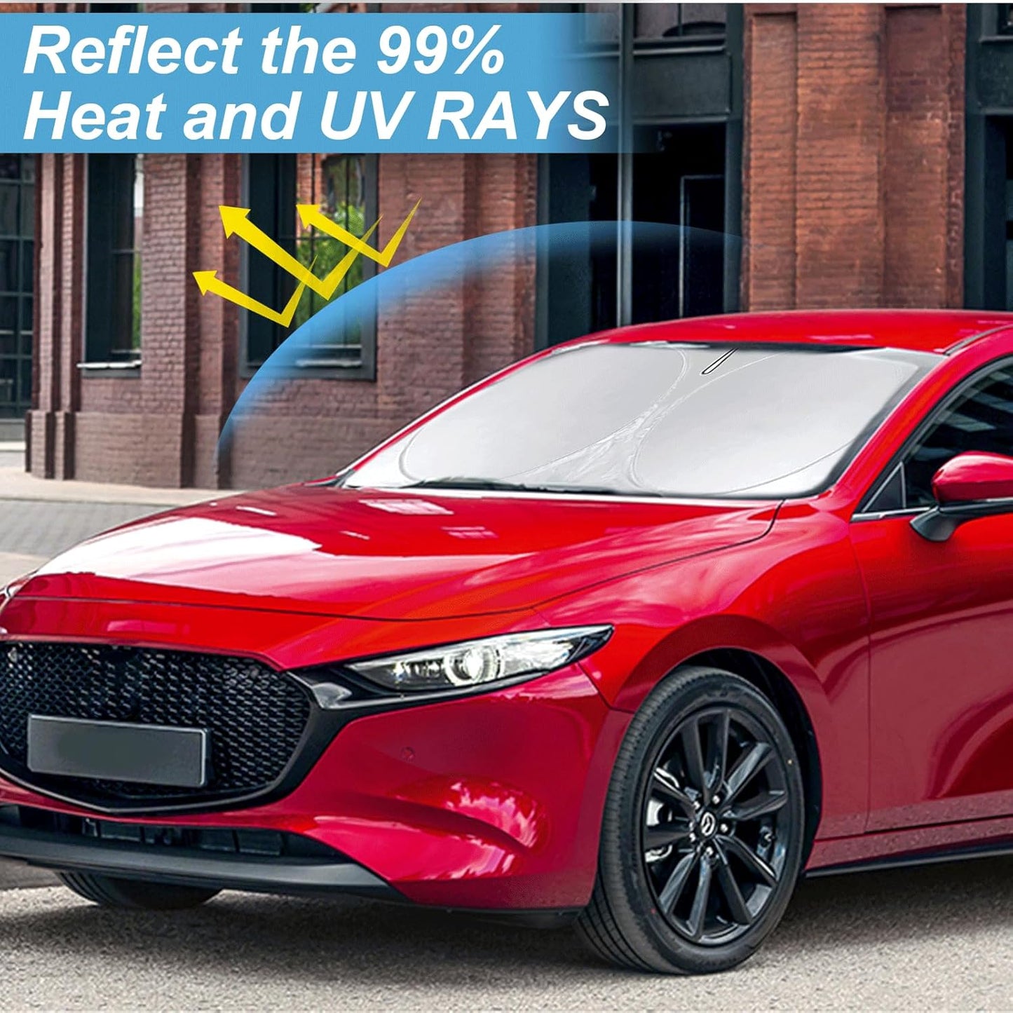 Sunshade for Mazda CX-30 2019-2025 2026 CX30 Sun Shade Windshield Cover, Front Window Shield Foldable Sun Visor Protector Custom Fit CX30 Car Accessories Blocks UV Rays