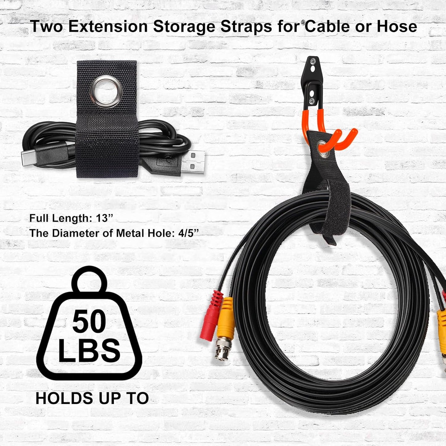 Garage Hook Heavy Duty Wall Storage Hangers, 18 Pack Garage Storage Hooks Steel Tool Organizer Orange for Ladders, Ropes, Garden Tools