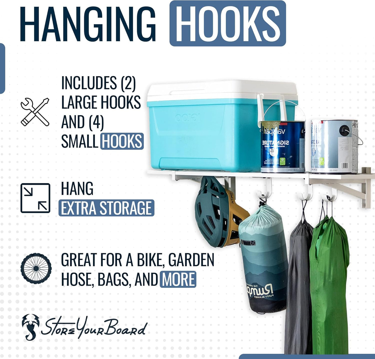 StoreYourBoard 2-Pack Heavy Duty Wall Shelves – Wall-Mounted Garage Storage Shelving and Organization for Sheds, Closets, or Utility Rooms – Holds 200 lbs, 1ft x 4ft, White