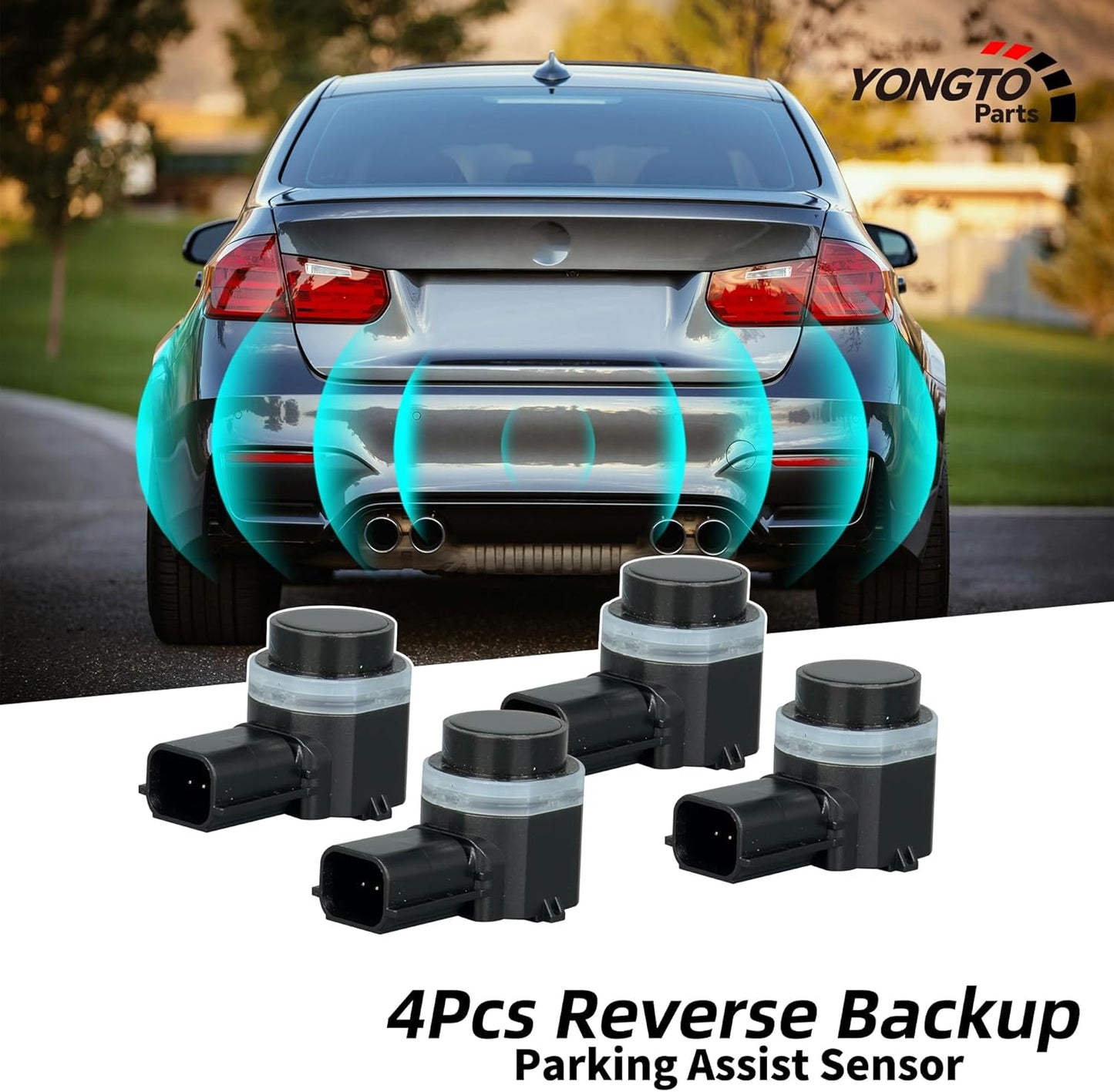 HC3Z15K859A 4Pcs Reverse Backup Parking Assist Sensor Compatible with Ford F-150, F-250/F-350 Super Duty 2015-2018 Replace OE FL3Z15K859AAPTM FL3Z-15K859-B HC3T-15K859-EA