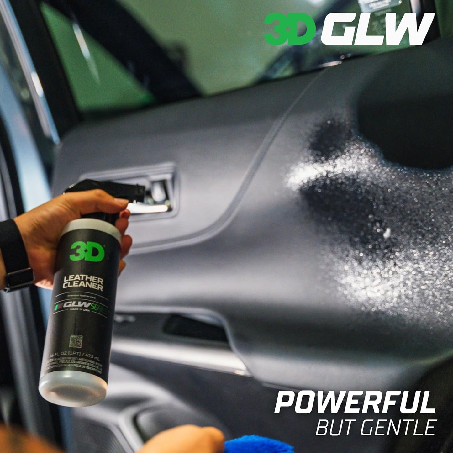 3D Leather Cleaner for Car, GLW Series | Ultimate Deep Cleaning | Removes Dirt, Grease, Body Oils | DIY Car Detailing | Versatile Cleaner for All Leather Goods | 64 oz
