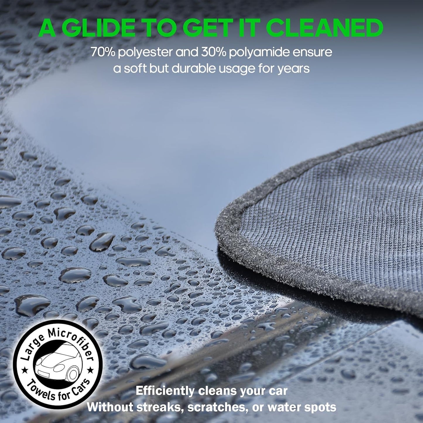 2 Pack Microfiber Towels (36"x 24") Extra Large Ultra Absorbent Drying Towel for Cars and Trucks, Without Streaks, Scratches, or Water Spots