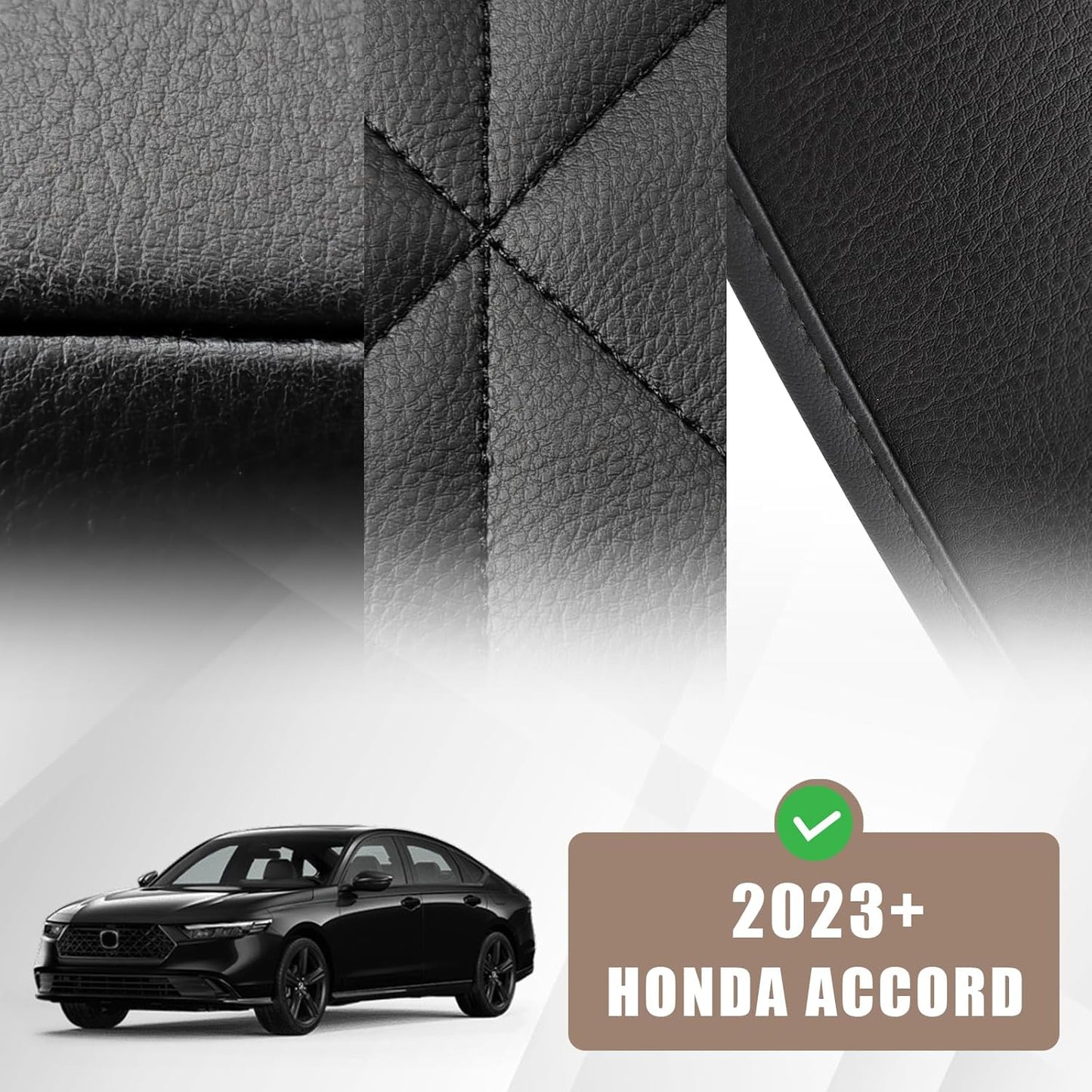 Muslogy for Accord 2025 2024 2023 Center Console Cover Armrest Pad Vegan Leather Extra Soft Armrest Lid Protector Compatible with Honda Accord LX EX Sport Hybrid EX-L Sport-L Touring (V2 Black)