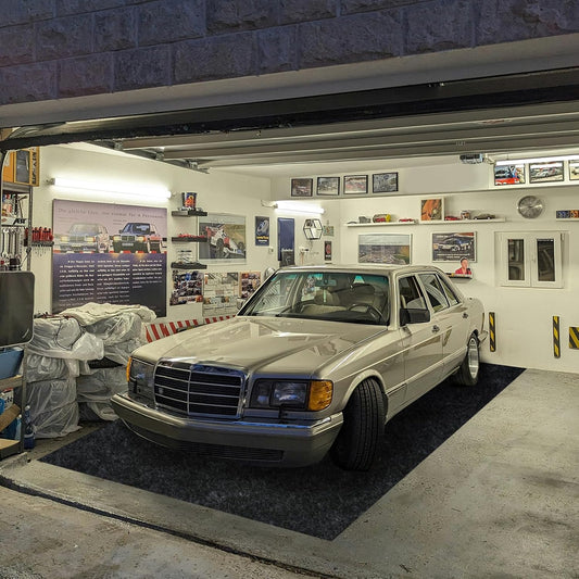 8.2’x 22' Garage Floor Mat & Oil Spill Mat, Heavy Duty Under Car Mat for Garage & Driveway, Protects Against Oil, Chemicals & Stains with TPE Anti-Leak Backing, Reusable & Washable