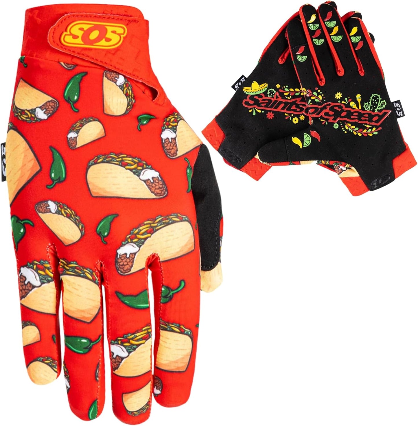 Saints of Speed Dirt Bike Gloves – Motocross, Mountain Bike, Motorcycle, BMX, Jetski, Sim, Karting, Airsoft, Paintball, Driving & Racing Bike Gloves + Phone & Touch Screen Capable