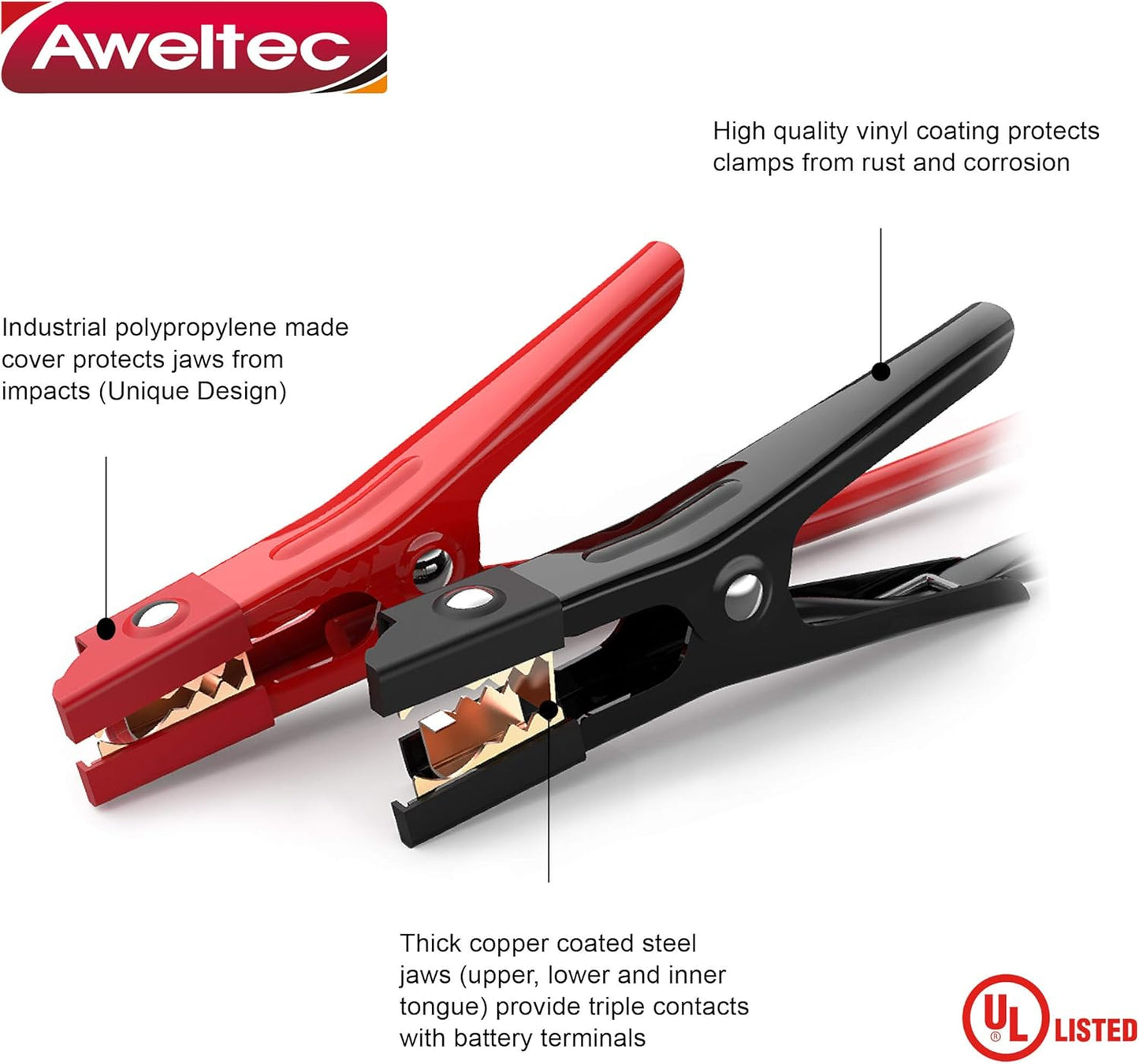 UL-Listed Jumper Cables - 4 Gauge 20 Feet Battery Cables for car, Heavy Duty Booster Cables (4AWG x 20Ft) with Carry Bag