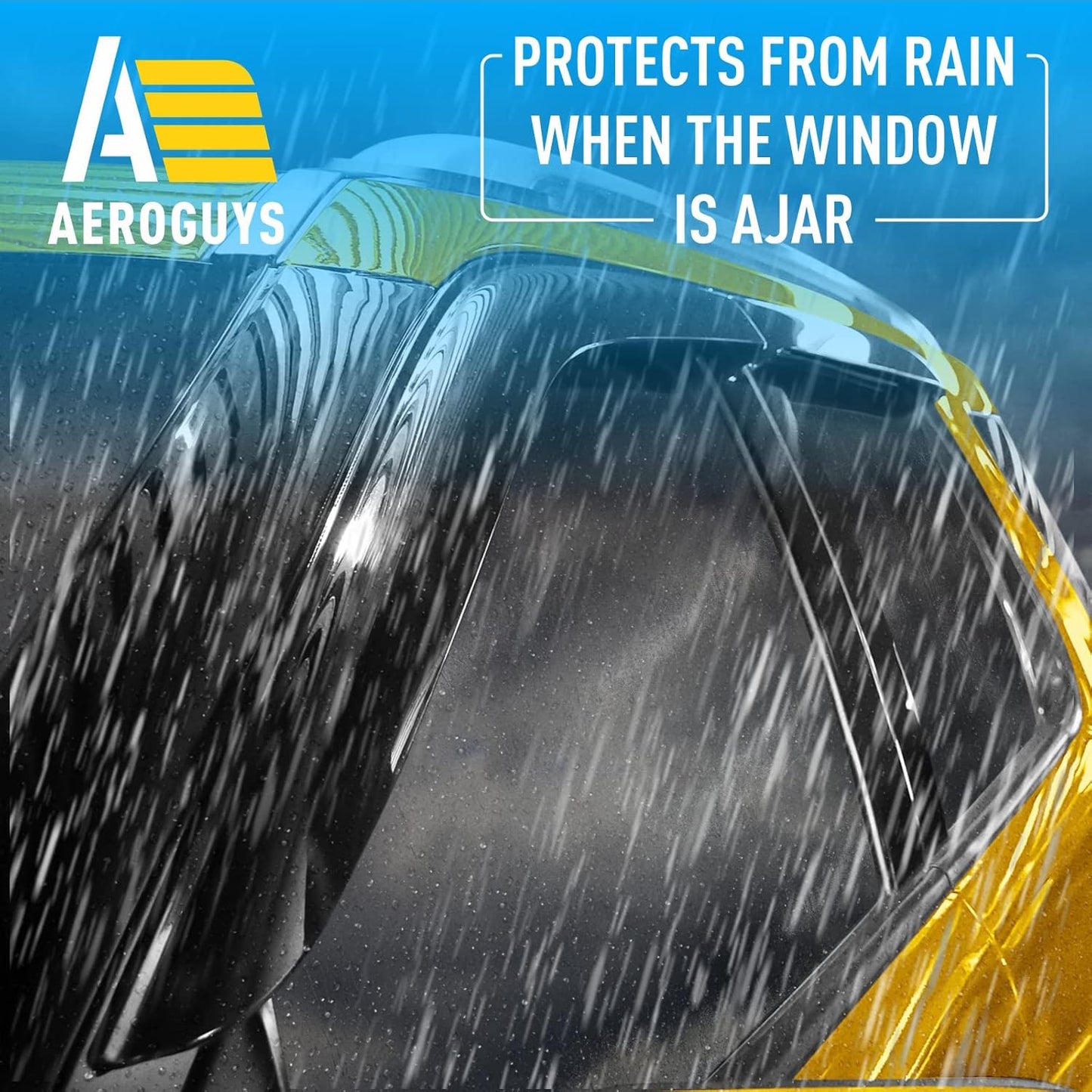 Extra Durable Window Deflectors Tape-On Window Visors Rain Guards Fit for Ford Explorer 2011-2019, Sun Visors, Wind Vent for Shades, Exterior Car Accessories - 4pcs. AG0040