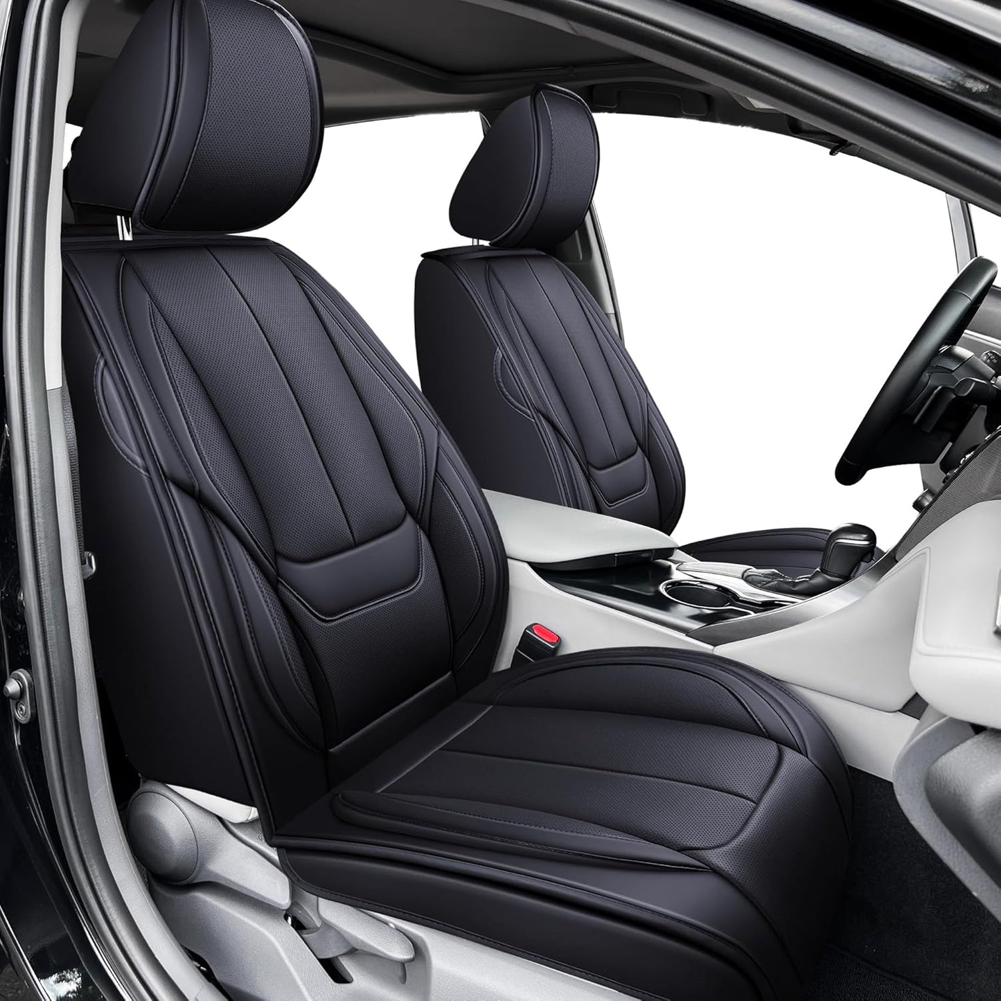 OASIS AUTO Custom Fit Seat Covers for 2012-2025 Toyota Camry, Waterproof Faux Leather Seat Protector Cushion Camry Car Accessories (Full Set, Inky)