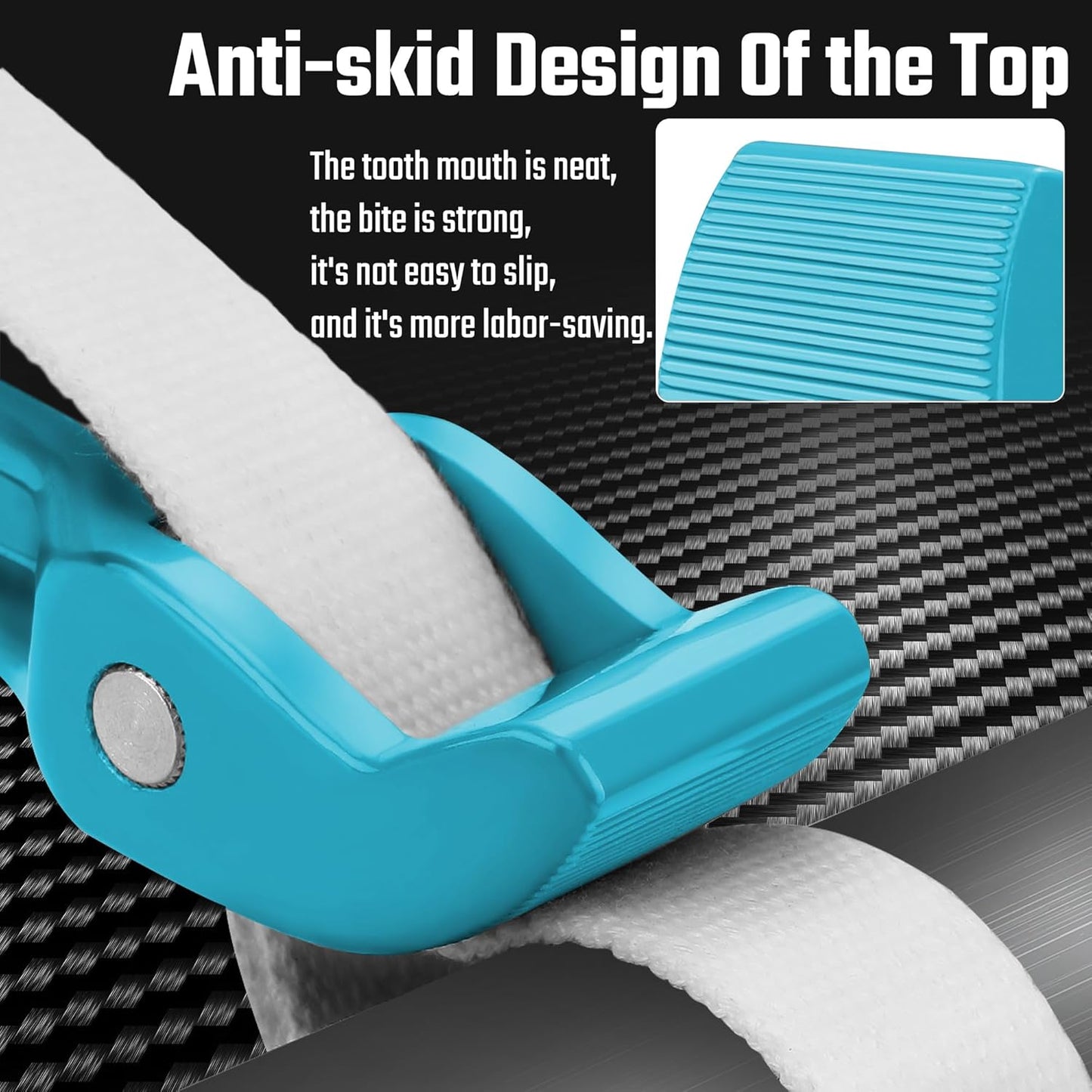 DURATECH Strap Wrench 12" Handle, Adjustable Nylon Strap Pipe Wrench, Oil Filter Strap Opener Wrench,Blue