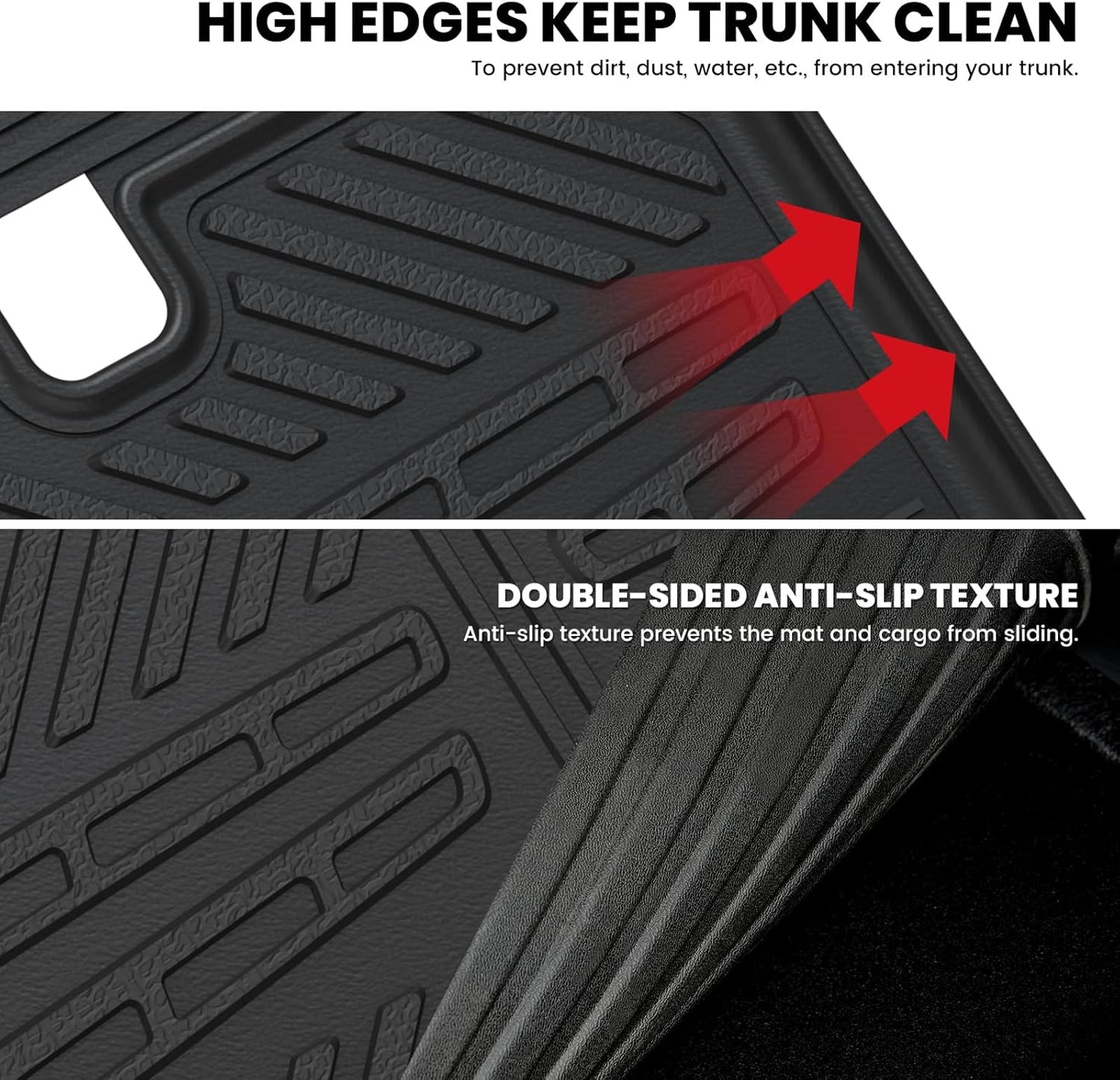 LASFIT Cargo Mat & Backrest Mats Fits for Mercedes Benz GLS 2017-2019 350d / 450/550 / 63 AMG, GL 2013-2016 350/450 / 550/63 AMG, All Weather TPE Trunk Mat for GL&GLS Cargo Liner with Seatback