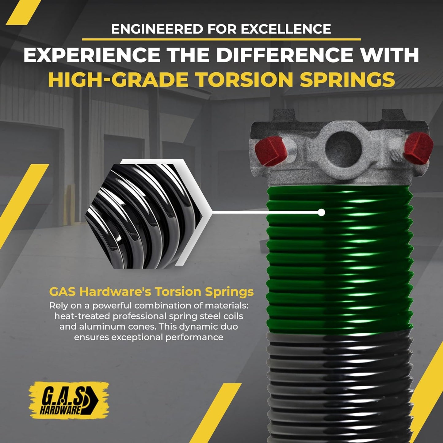 Garage Door Torsion Spring 243x1.75x31 Includes 1” Steel Bearing, Gloves, Manual, and Winding Bars for Right Side of Garage Door Precision E-Coating 5-Year Warranty Min. 30,000 Cycles (Black Cone)