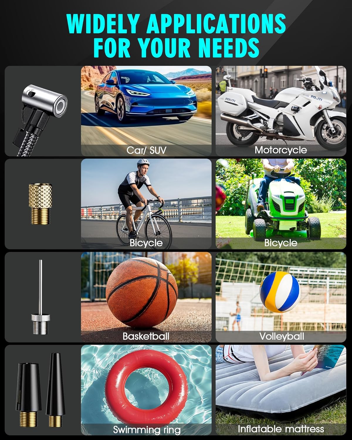 Portable Car Jump Starter with Air Compressor,4000A 150PSI 12V Car Battery Jump Starter,Jump Box Battery(10L Gas/8L Diesel),with Jumper Cables,3 Modes Flashlight,23000mah Power Pack,LCD Display