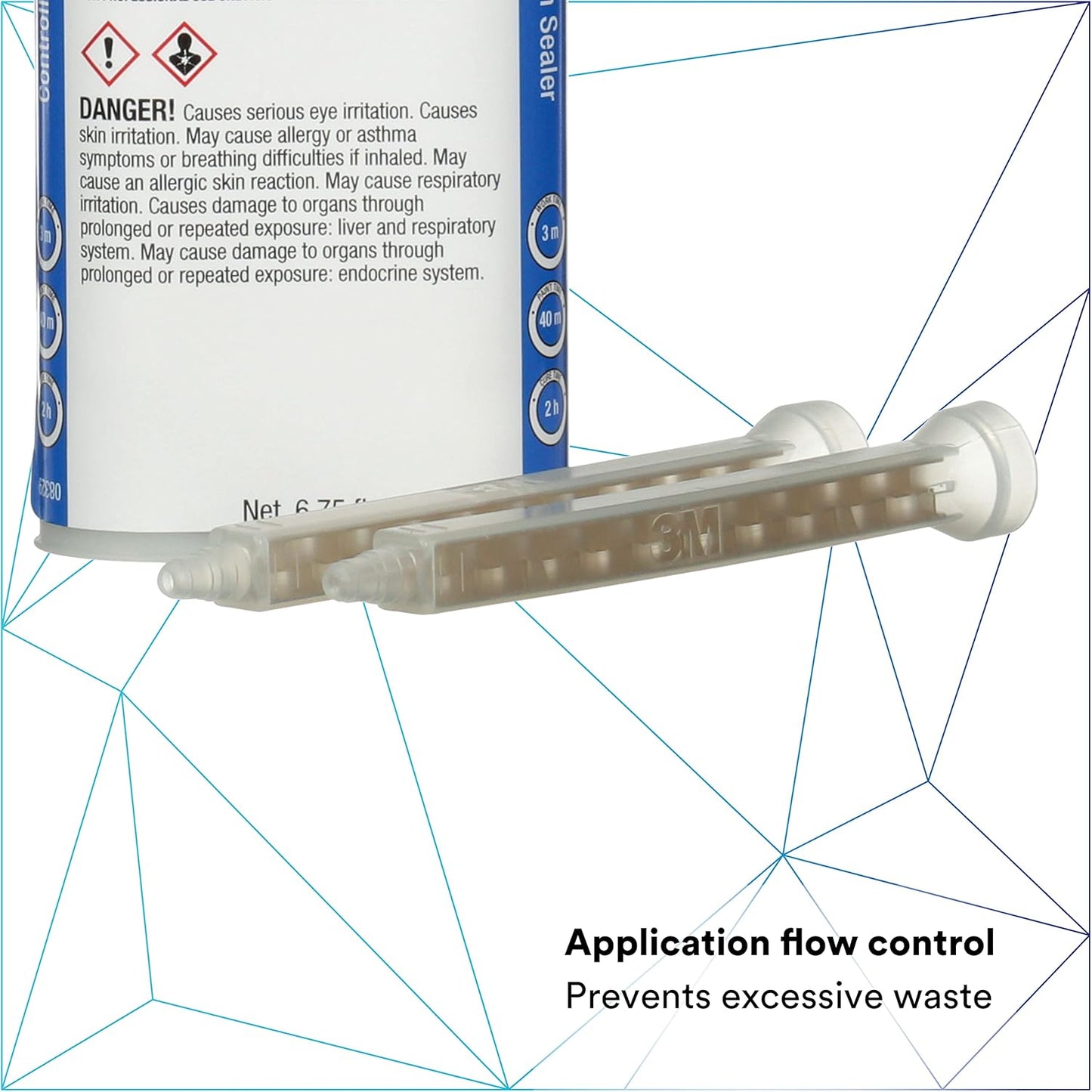3M Controlled-Flow Seam Sealer, 08329, Solvent Free, Weather Resistant, Torsional Stress Flexability, 200 mL/6.75 fl oz Cartridge