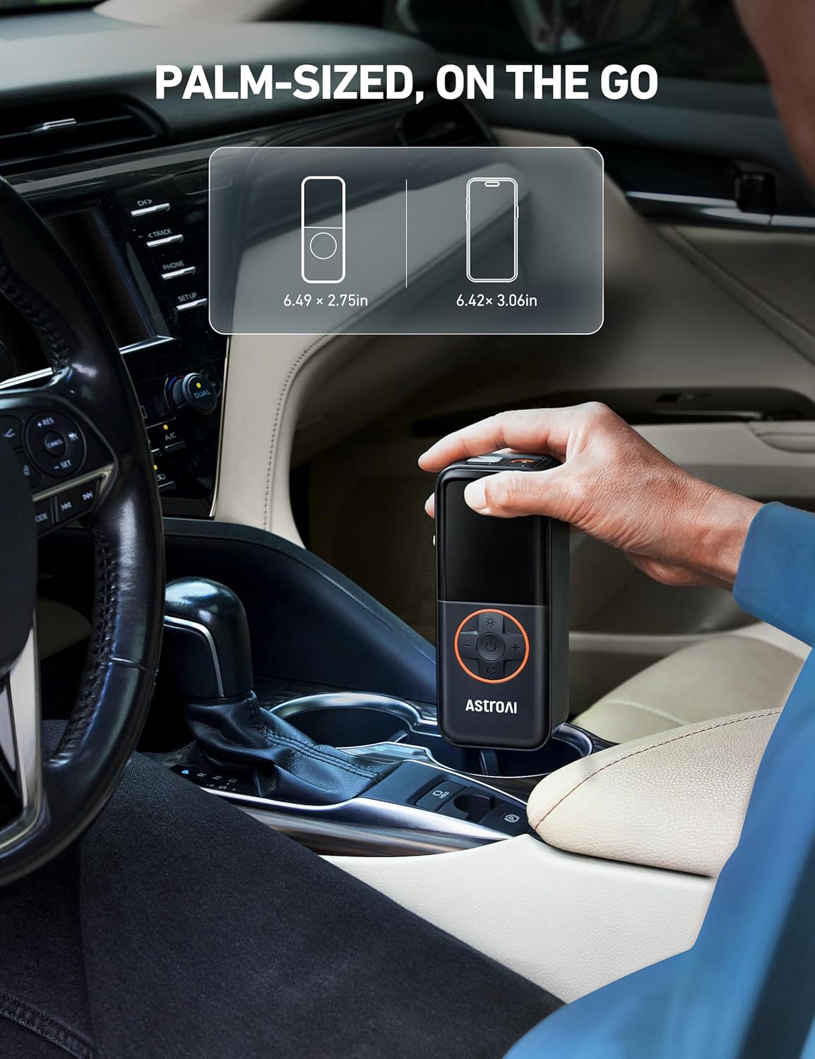 AstroAI L4 Tire Inflator Portable Air Compressor, 150PSI Portable Air Pump for Car Tires with Pressure Gauge LED Light, Electric Air Pump Quick Inflation for Cars, Motorcycles, Bikes, Tires, Balls