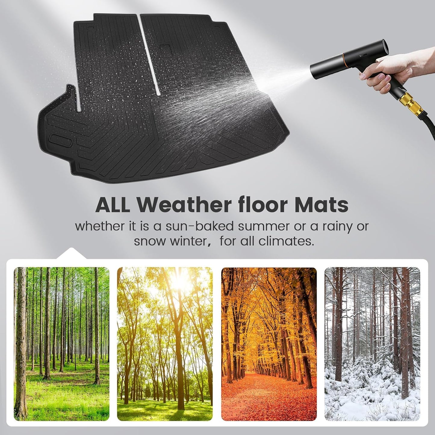 KMF Cargo Liner for 2025 Toyota Highlander 7 Seats 2020-2024 with Backrest Mat,All Weather Liners TPE Odorless Cargo Mat,Backrest Mat Protector Highlander Accessories