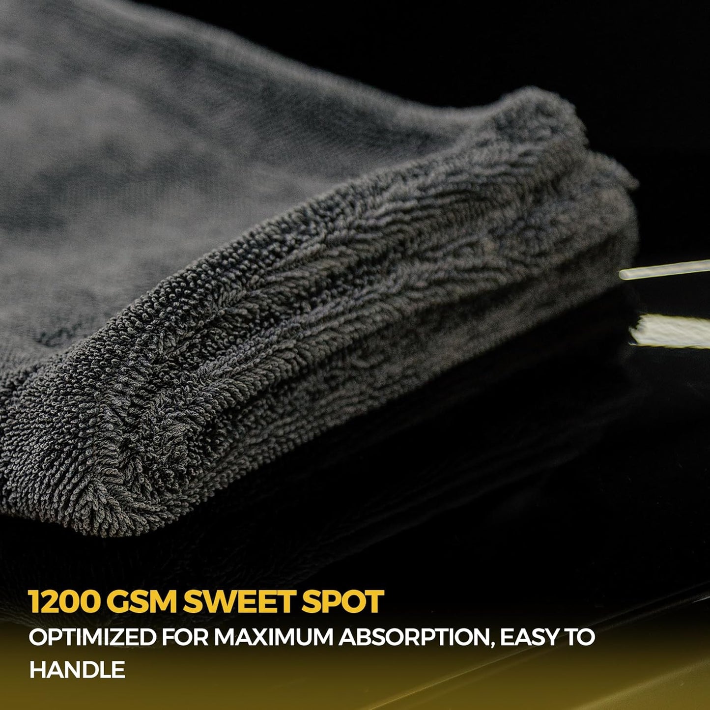 The Giant Giant 24"x36" Car Drying Towel – Ultra Absorbent 1200 GSM Twisted Loop Microfiber, Scratch-Free, Streak-Free, 70/30 Korean Blend – Includes Wash Mitt & Glass Towel for Auto Detailing