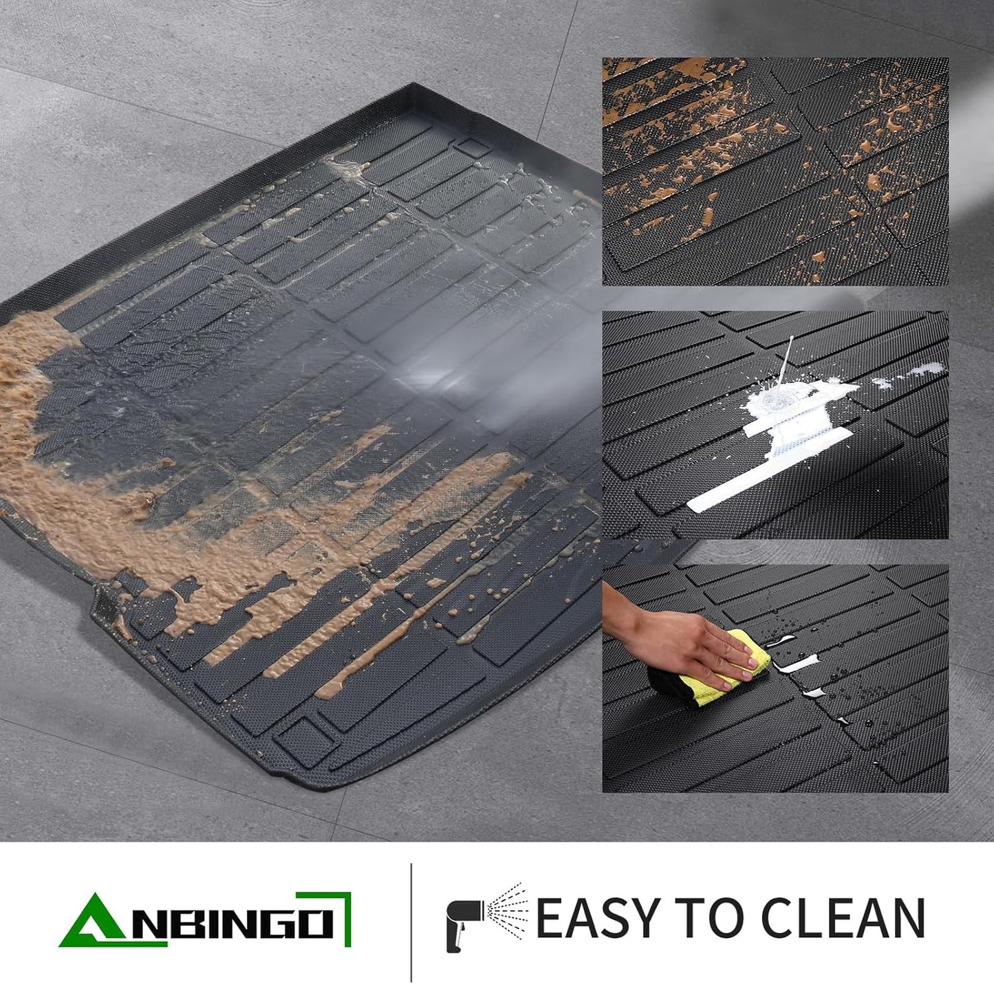 ANBINGO®-Floor Mats & Cargo Liner for 2012-2017 Chevy Equinox & GMC Terrain (Not for Equinox EV) All Weather Accessories Black