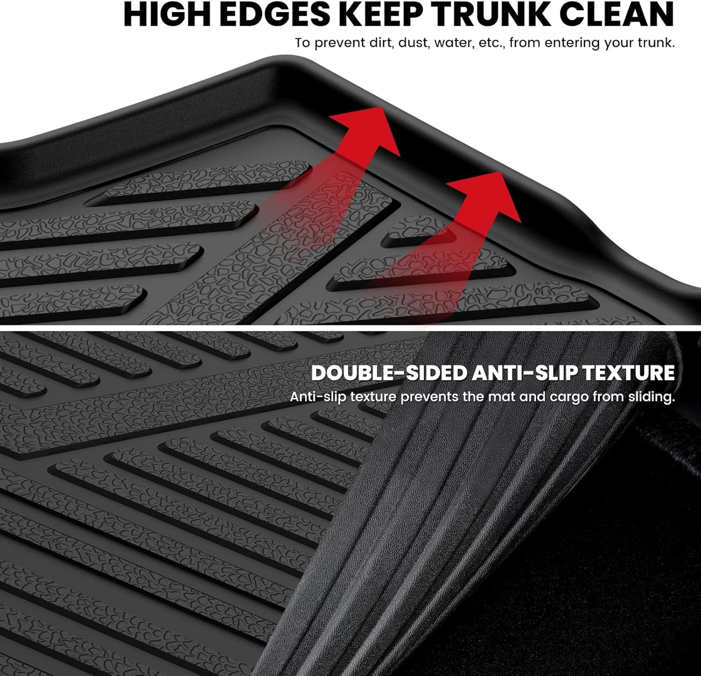 LASFIT Cargo Mat Fit for Toyota RAV4 2013-2018 TPE All Weather RAV4 Hybrid and Gasoline Trunk Mat 2013 2014 2015 2016 2017 2018 Custom Fit Rear Cargo Liner, Black